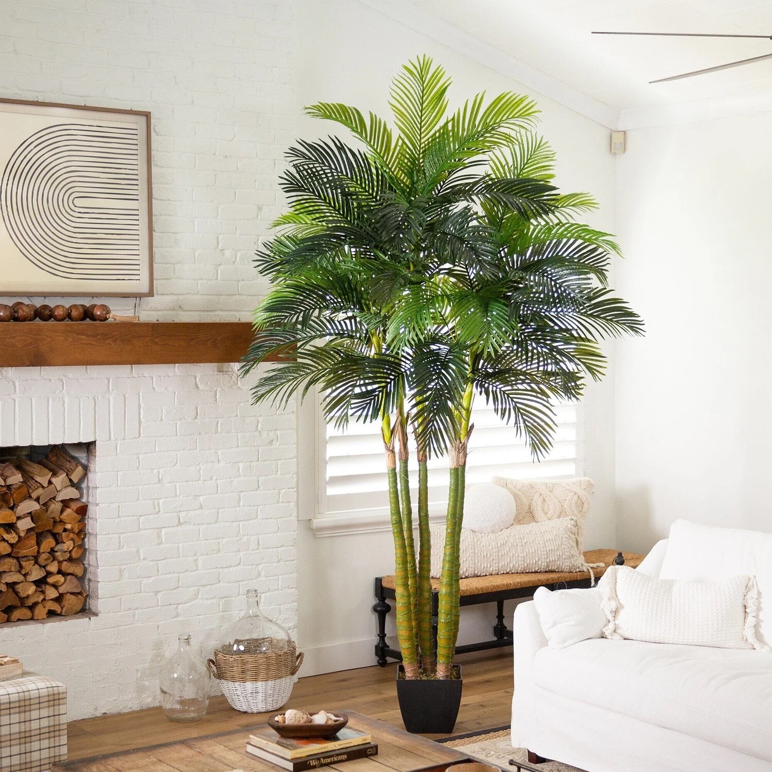 9.5’ Giant Five Stalk Artificial Areca Palm Tree Home Decor. Retail $499