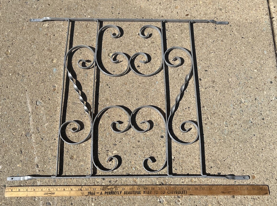 Vintage MCM Aluminum Screen Storm Door Grill Guard  33 1/2 x 26 LOOK!