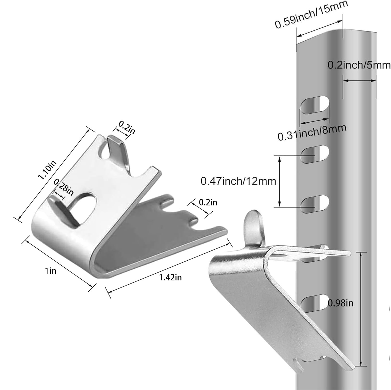 20 Pack 920158 Freezer Shelf Clip, Stainless Steel 20 Pack, ‎stainless