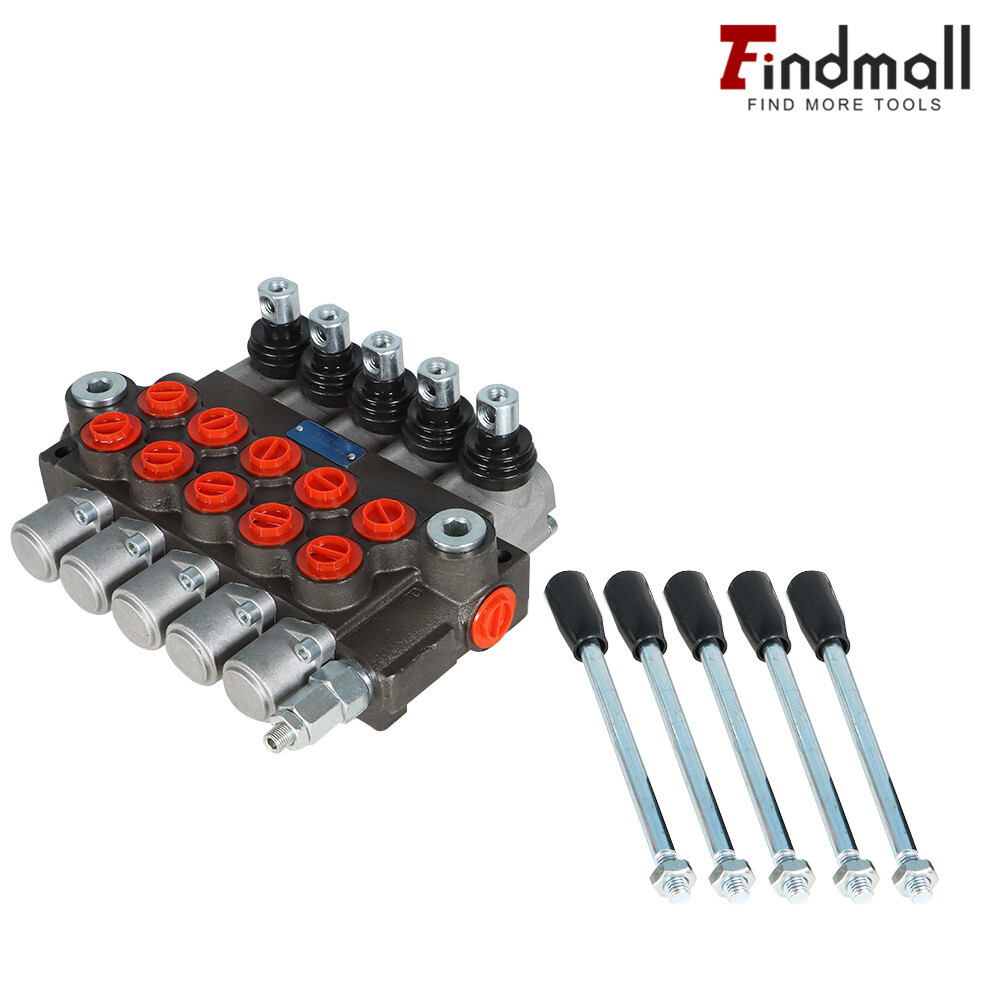 5 Spool Hydraulic Control Valve Double Acting 13 GPM 3600 PSI SAE Ports