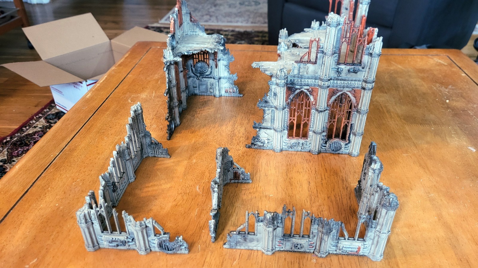 Warhammer 40K Kill team Sector Imperialis Ruins Scenery / Terrain Painted