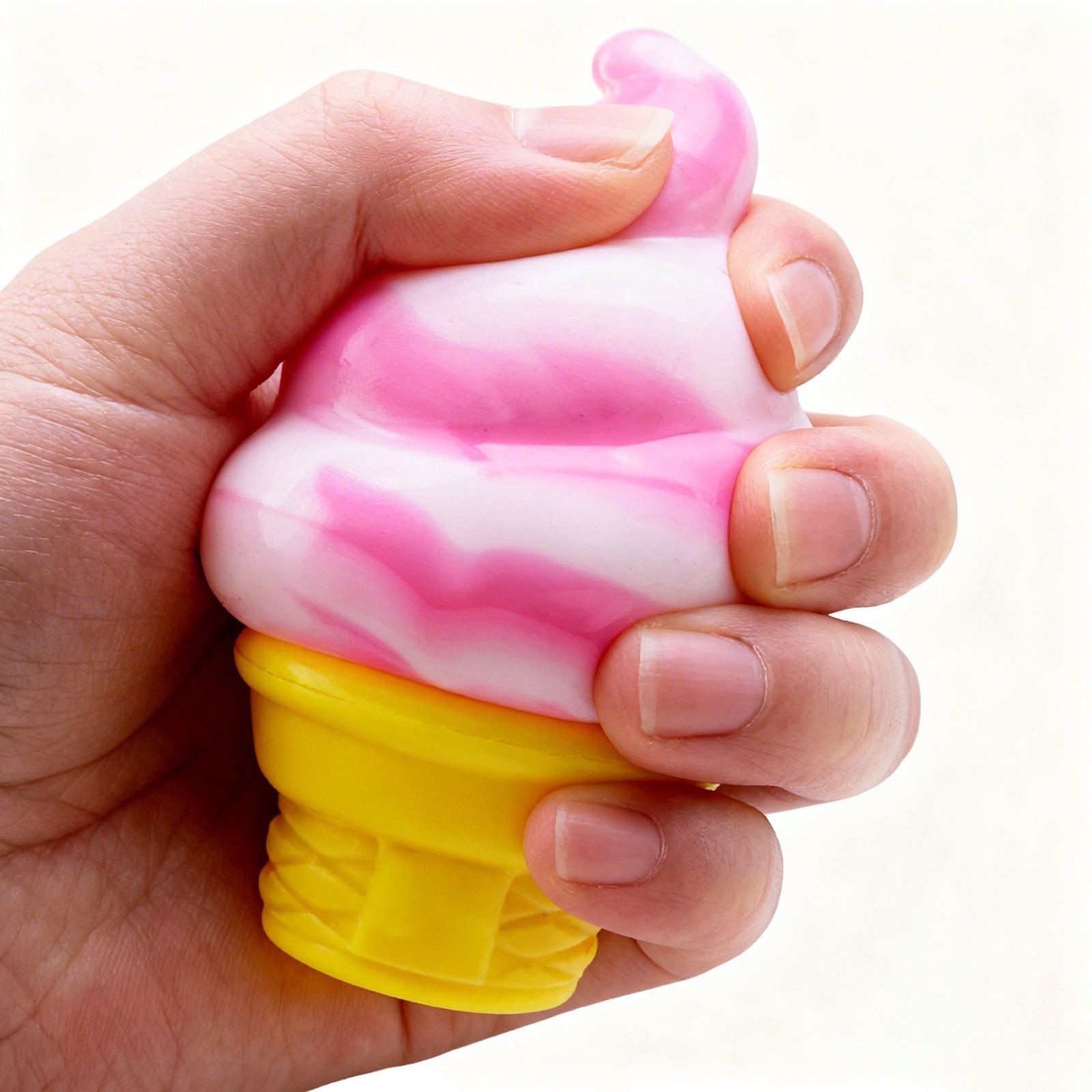 PINK NeeDoh NICE CREAM CONE Ice Cream Swirl Squishy Toy NEE DOH Stress Ball