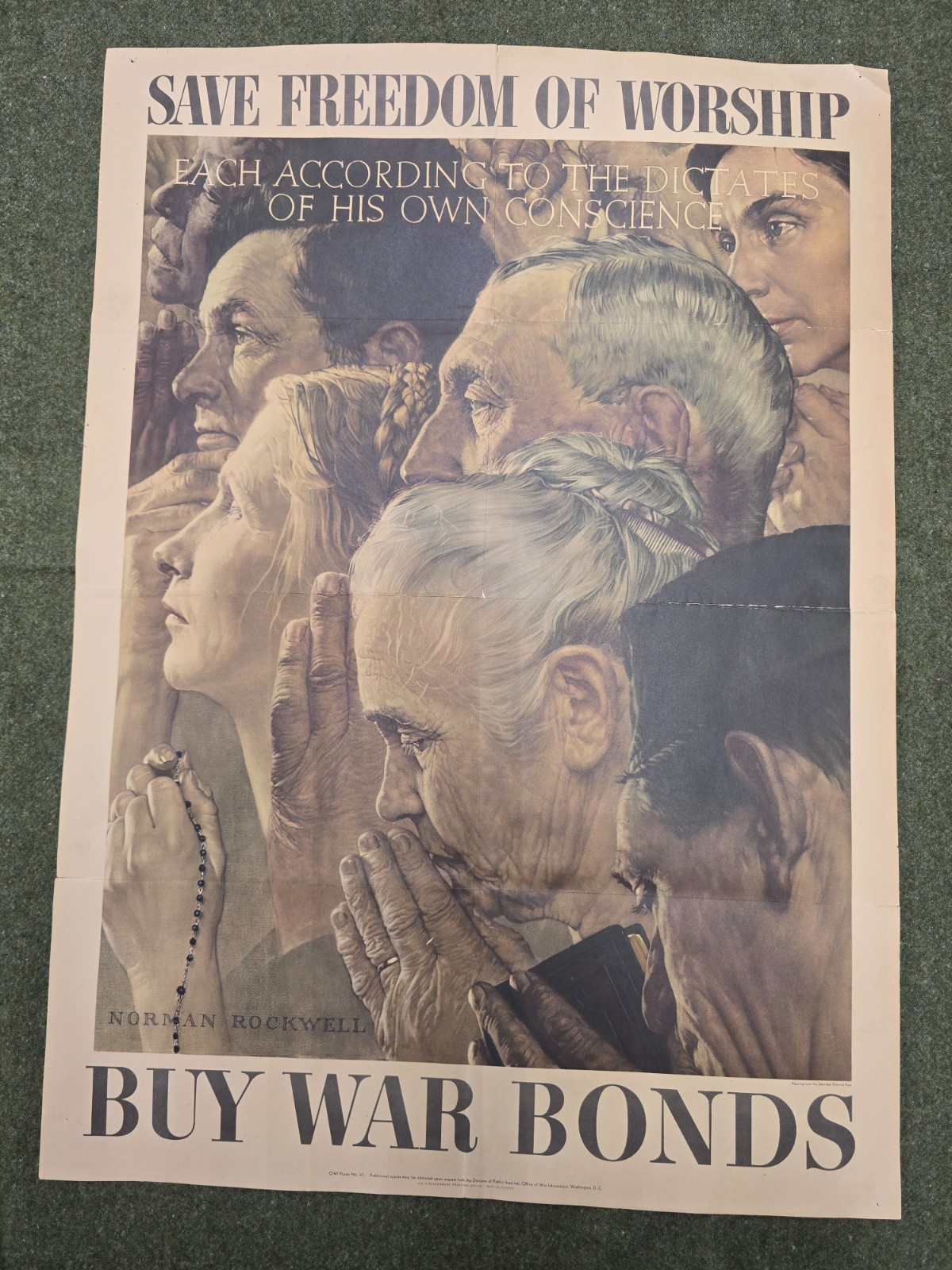 WWII Save Freedom of Worship War Bonds Poster