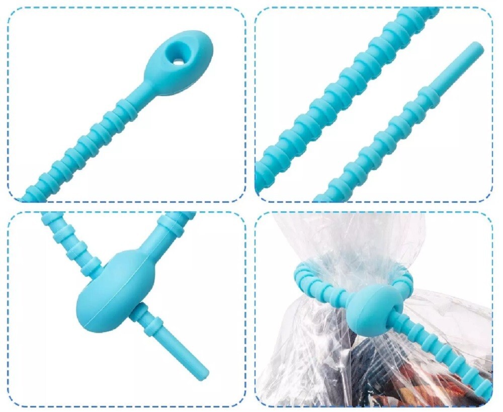 24-Piece Reusable Silicone Cable Ties Set - Rubber Twist Ties for Wires & Cords