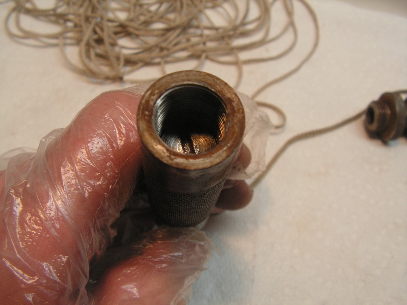 EMPTY NO MERCURY Vintage L.S. Starrett No. 87 Plumb Bob With Cord 27'