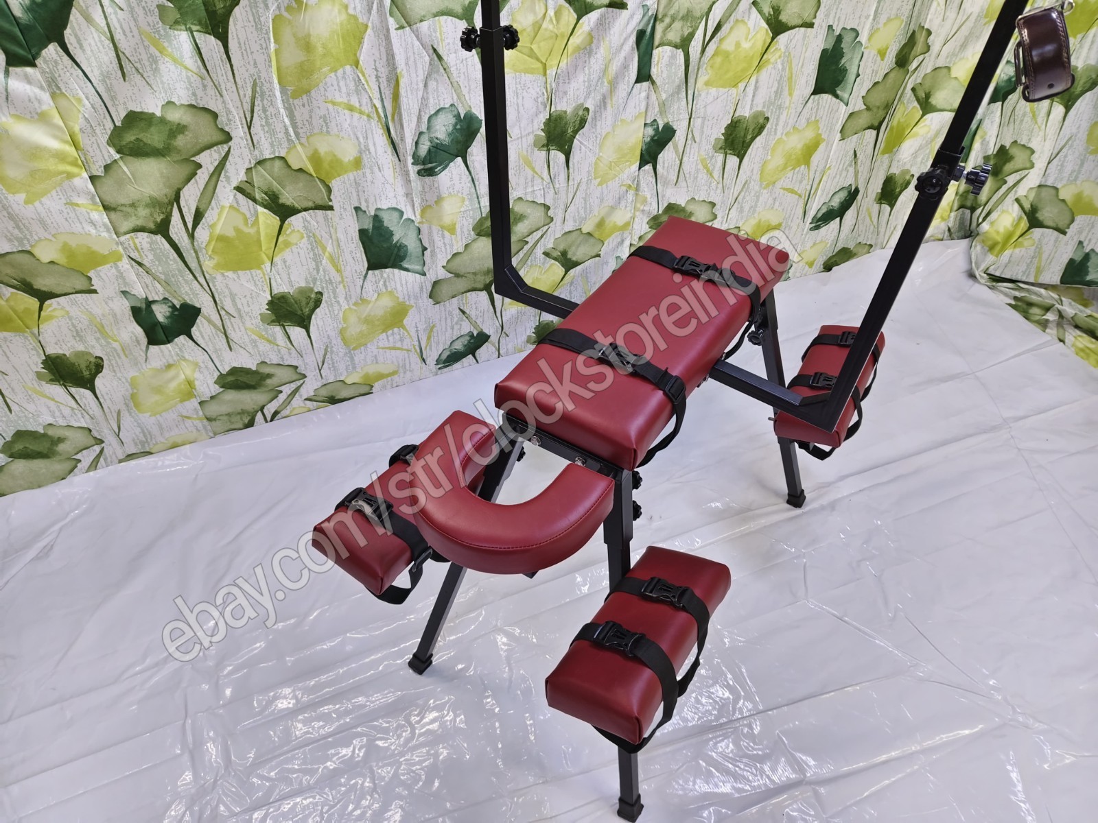 Portable Heavy Duty Bench Table Wine Color