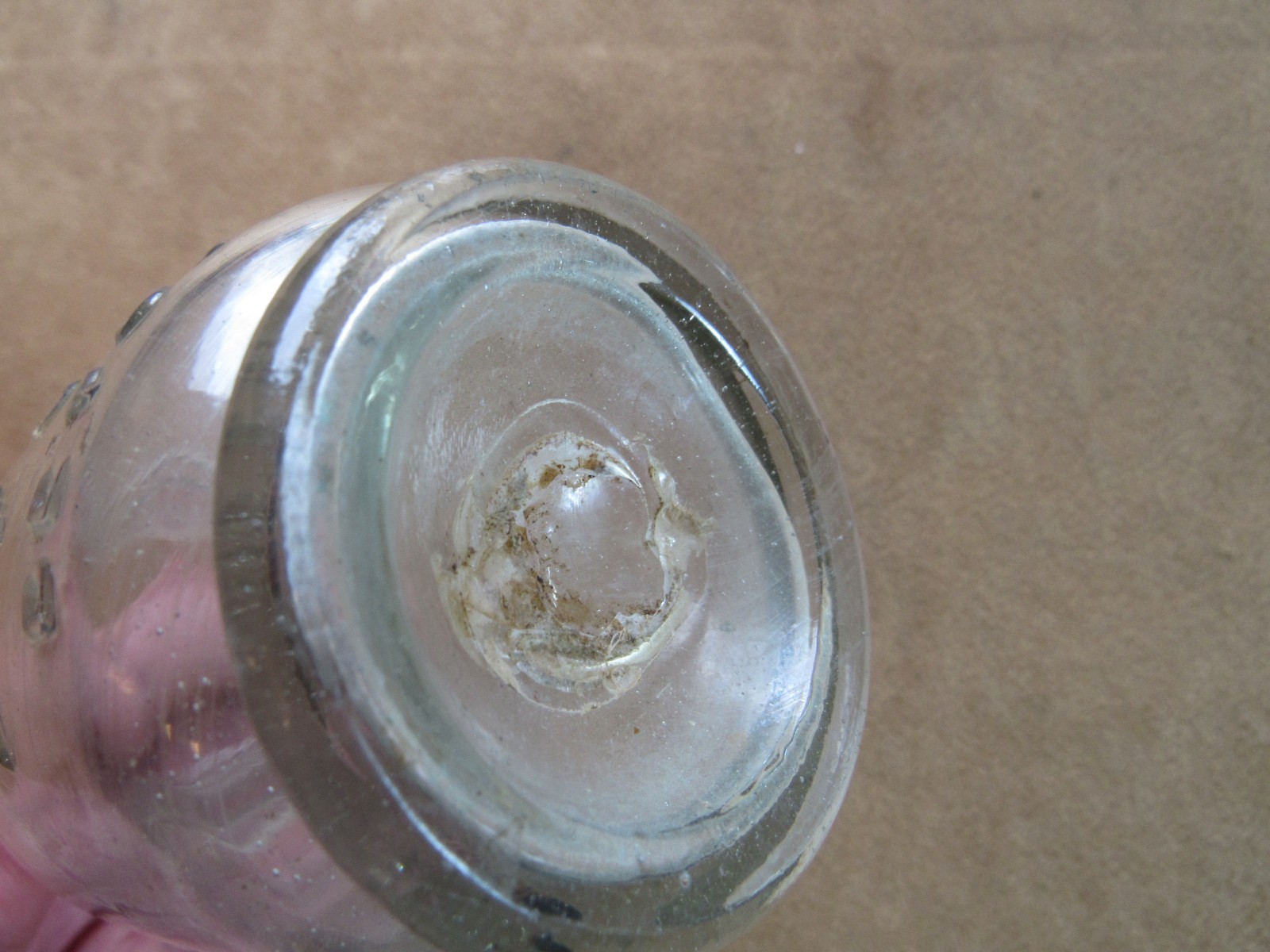 Civil War Mustard Bottle Jar D F & Co Depose Pontil 1860s