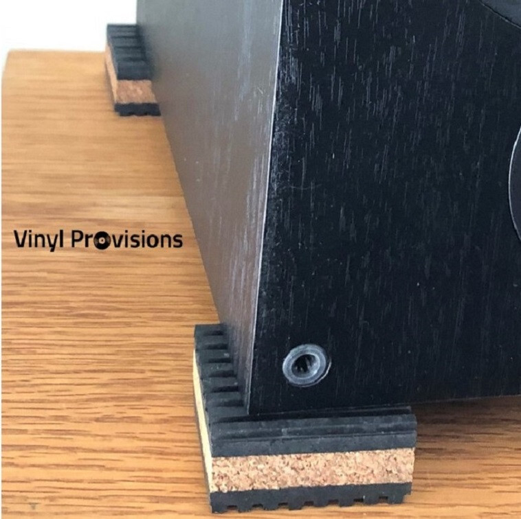 8-Pack Anti Vibration Pads 2" x 2" x 7/8" Cork Audio & Turntable Isolation Feet