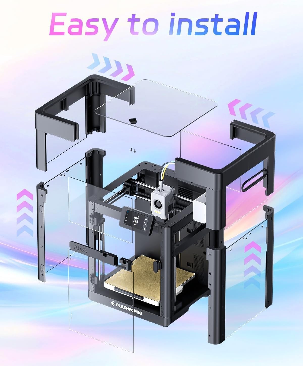 FLASHFORGE AD5X 3D Printer Enclosure Kit Safer and Quieter Cover Protection DIY