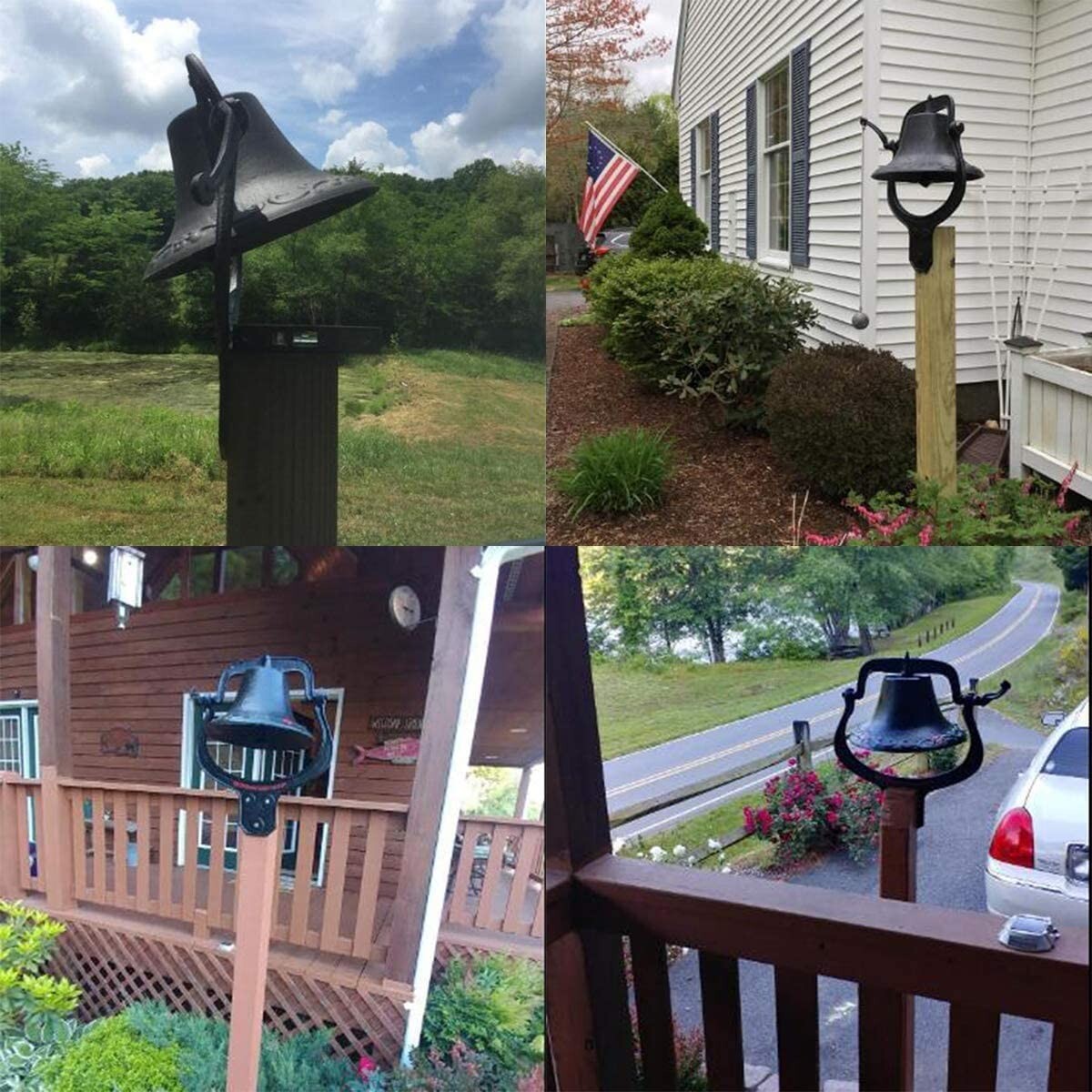 23.5X22 in Church School Antique Vintage Style Large Cast Iron Dinner Farm Bell