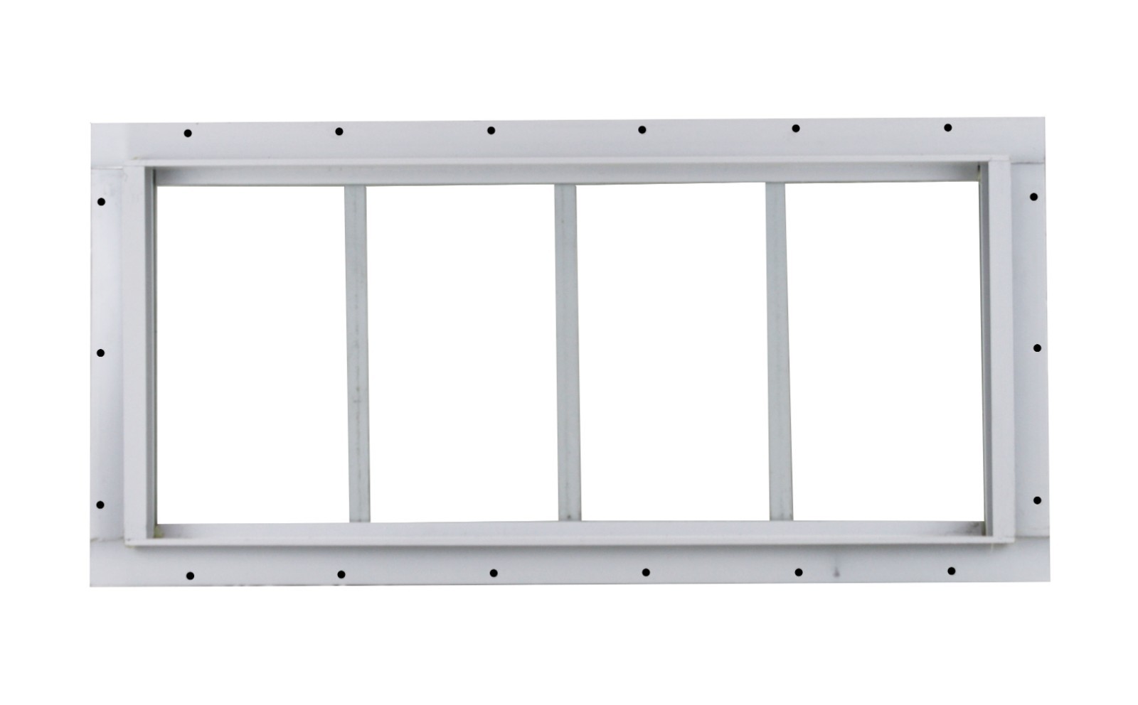 Shed Transom Window 10 x 23 White J-Channel Tempered Glass, Singel Pane