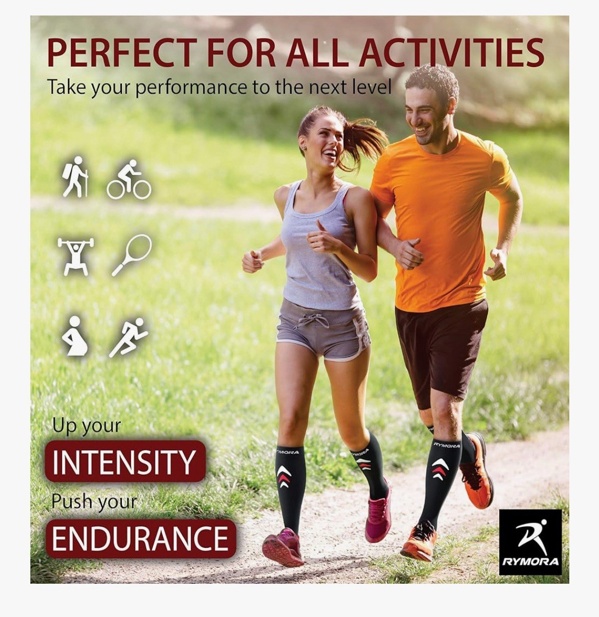 Compression Socks for Men and Women (Graduated Compression, Seamless Toe Seams)