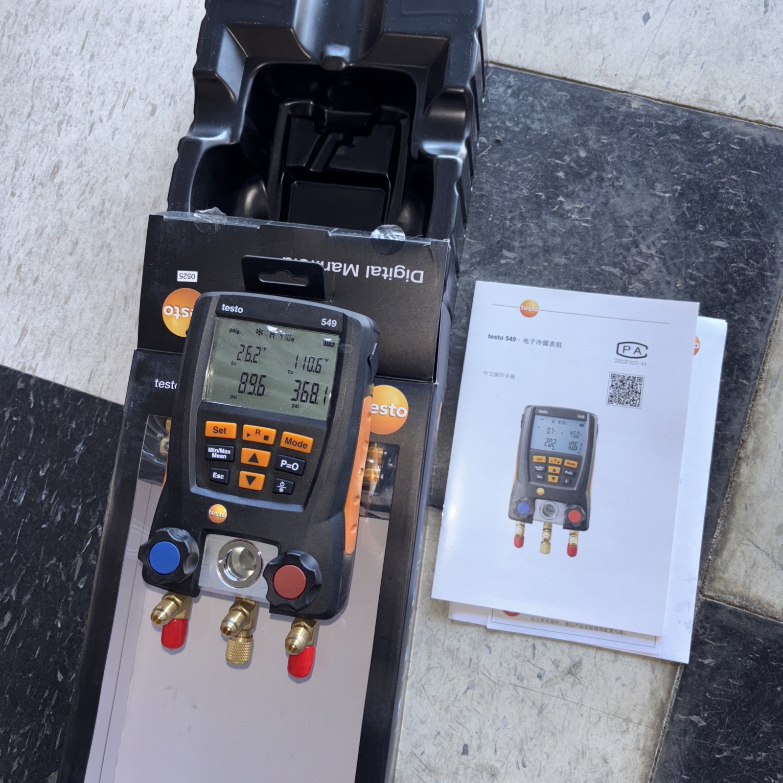 Testo 549 Digital Manifold – HVAC/R Refrigeration Gauge New