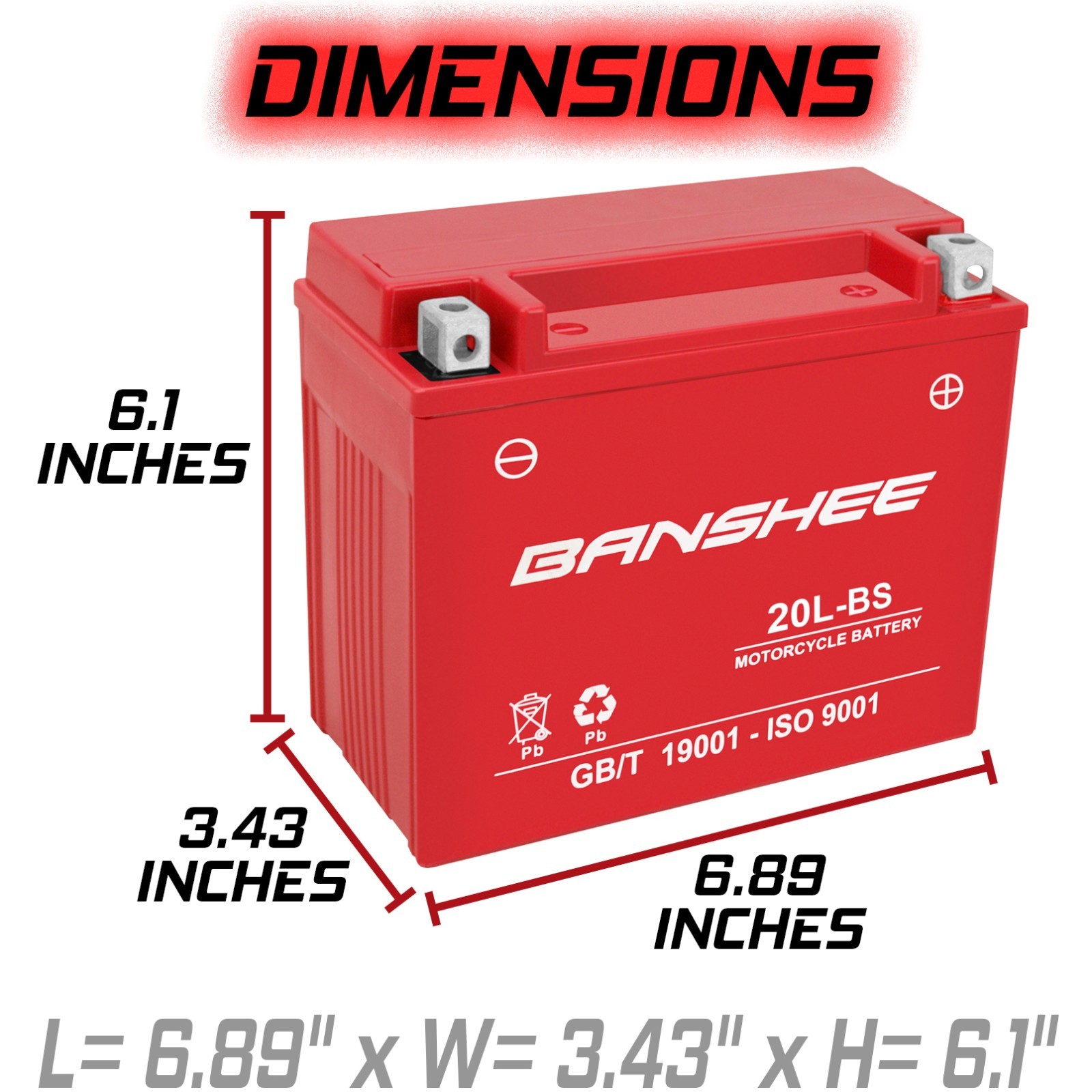 Banshee AGM Battery YTX20L for Ski-Doo MXZ Skandic Summit 415129898 Snowmobile