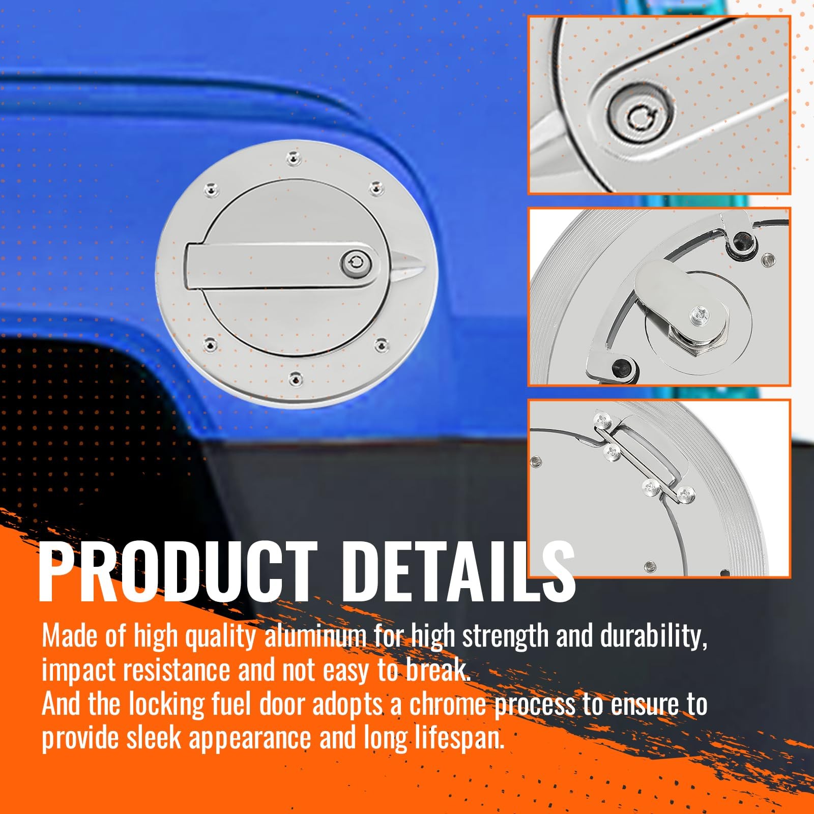 HECASA Locking Fuel Door Compatible with 2003-2010 Hummer H3 and H3T Gas Cap