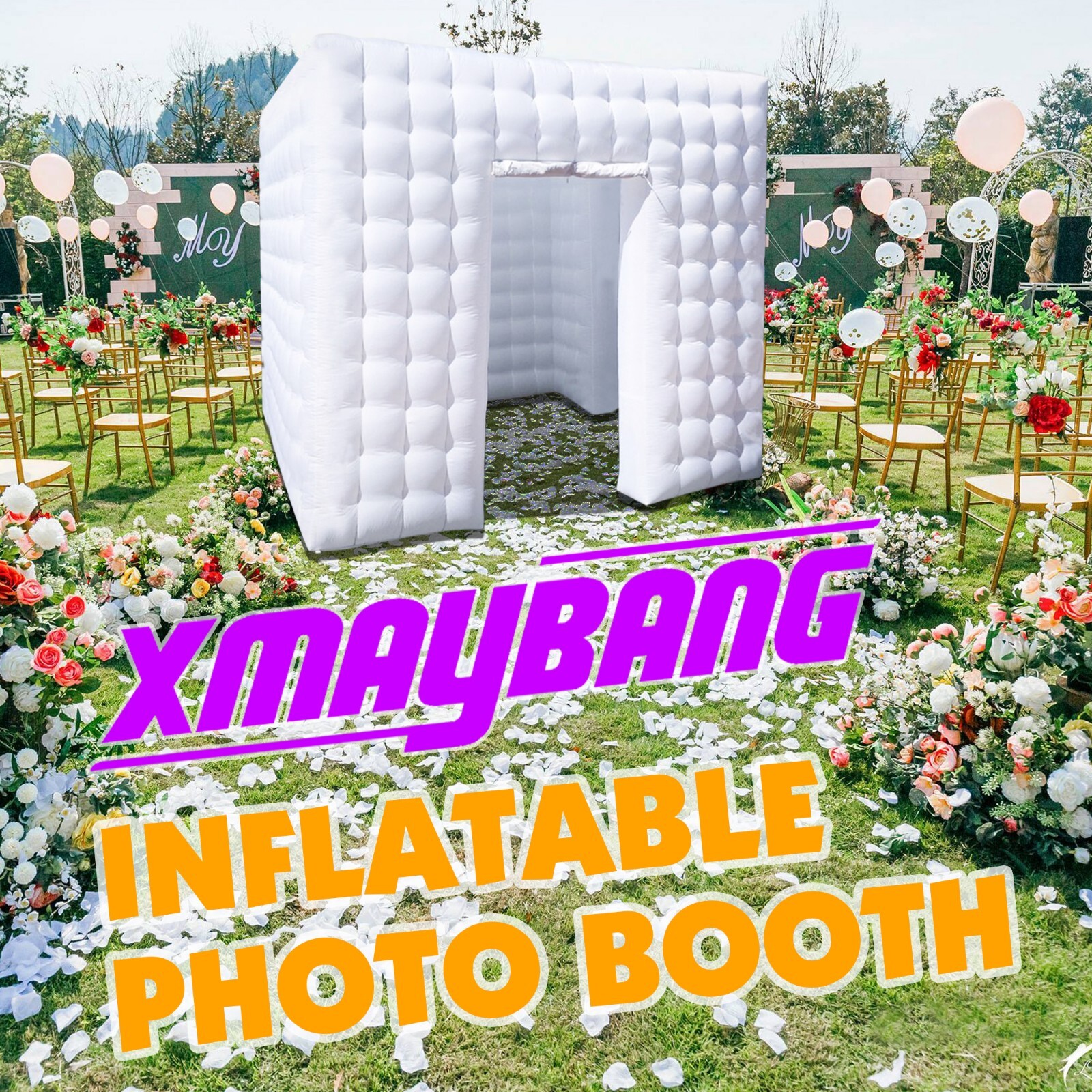 Inflatable Photo Booth -Large 8.2 x 8.2ft - Portable Booth with 2 Doors