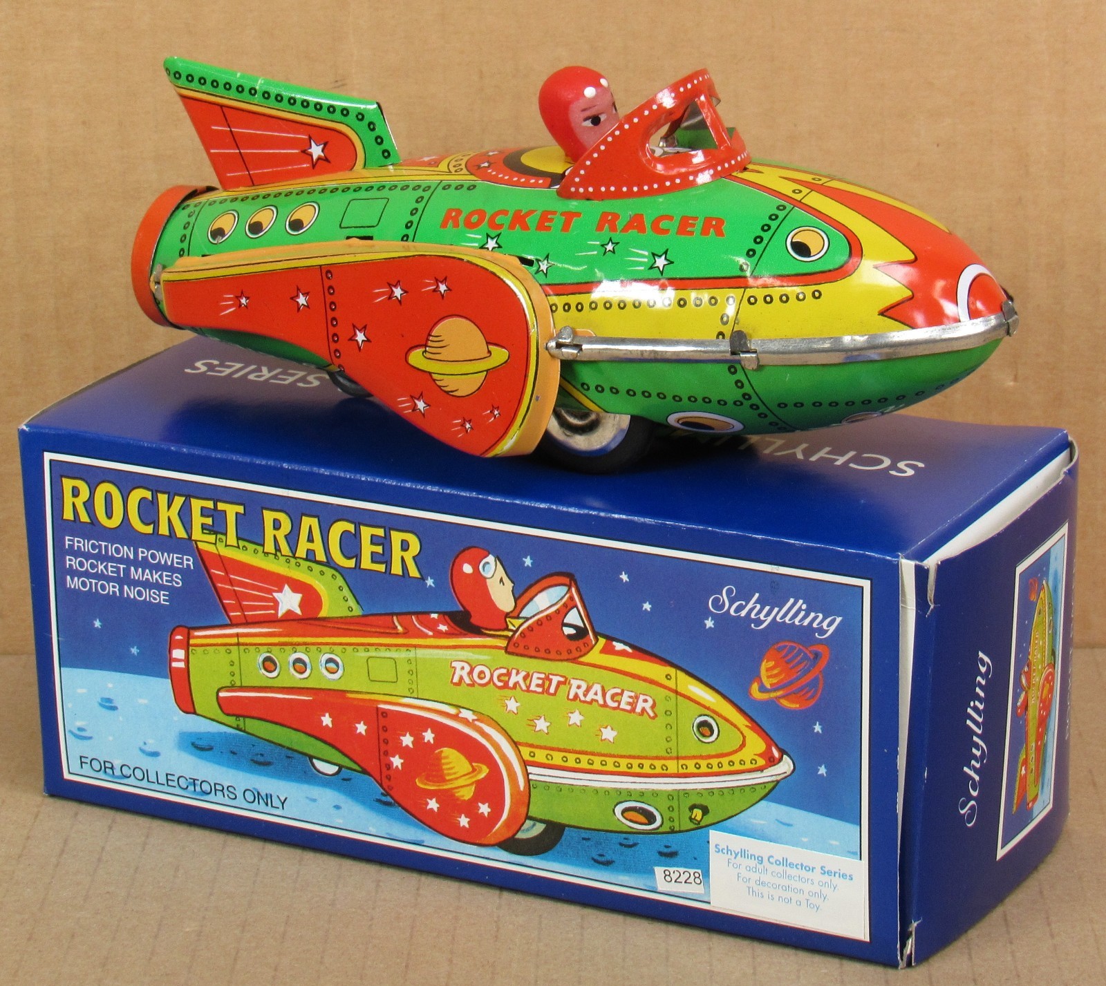 Schylling MF735 "Rocket Racer" Tin Friction Toy NIB 2001