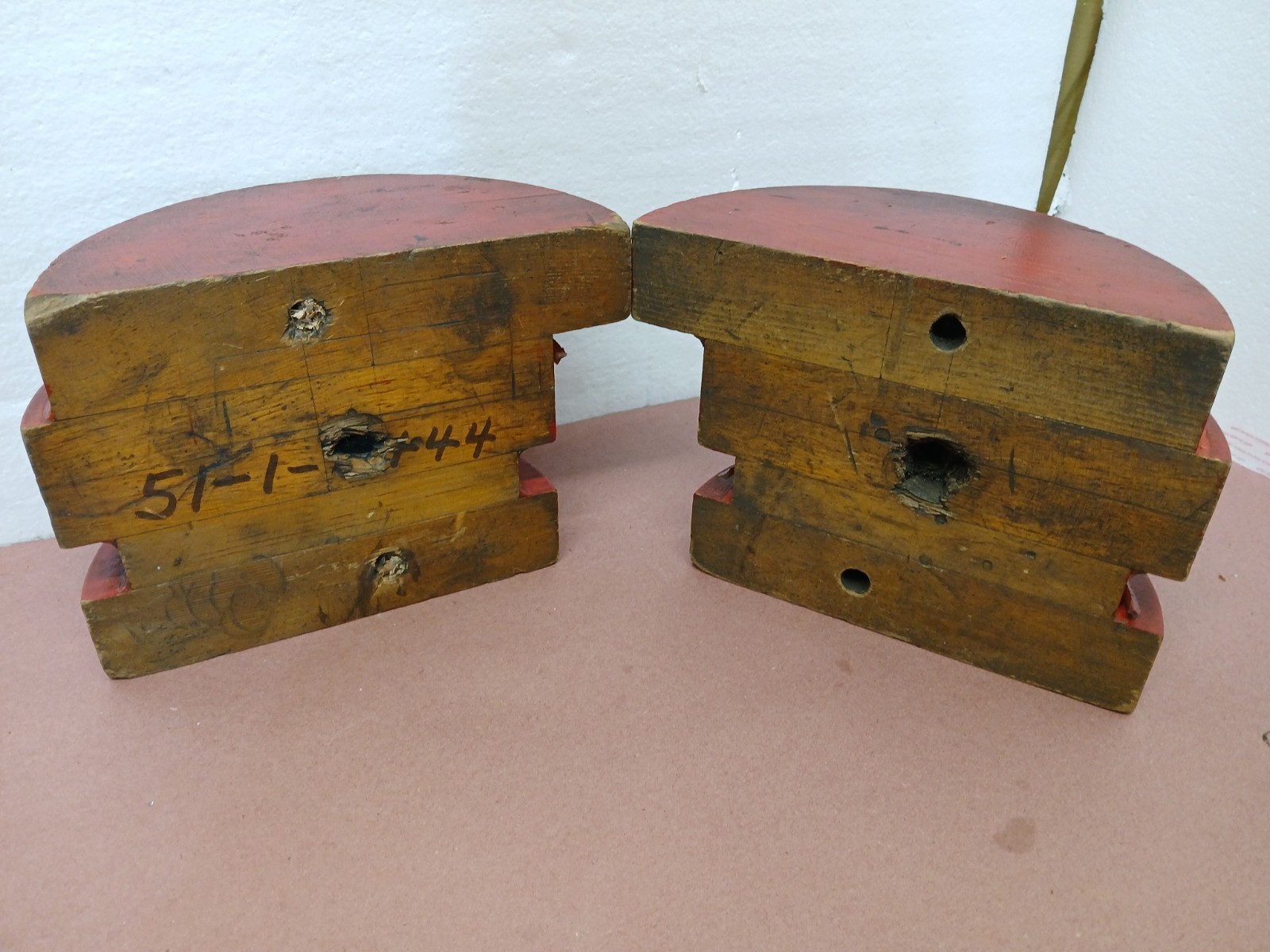 Wooden Foundry Pattern Mold Split Pattern Industrial Casting Steampunk Decor