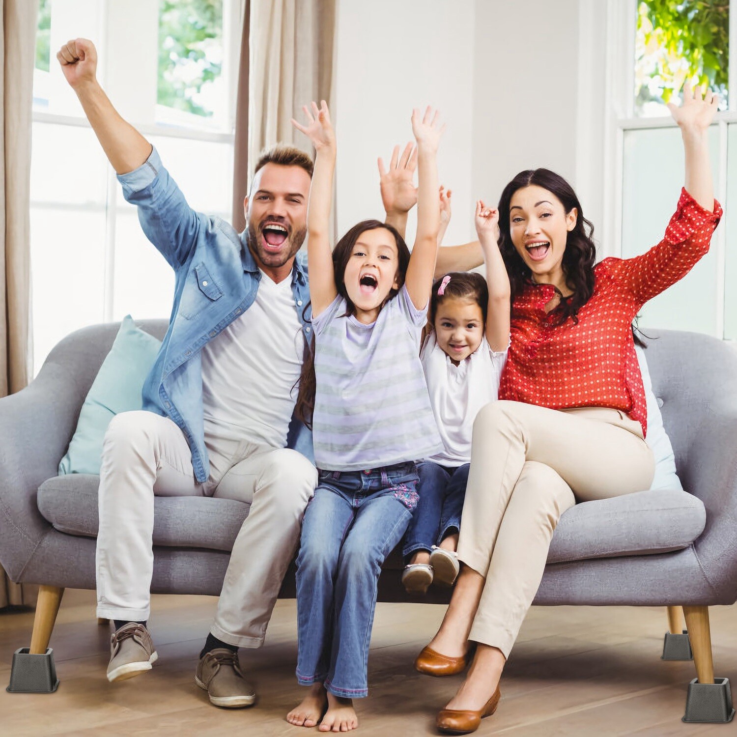 8 Pack 5 In +7 In Bed Risers Furniture Risers Heavy Duty Duarable Adjustable