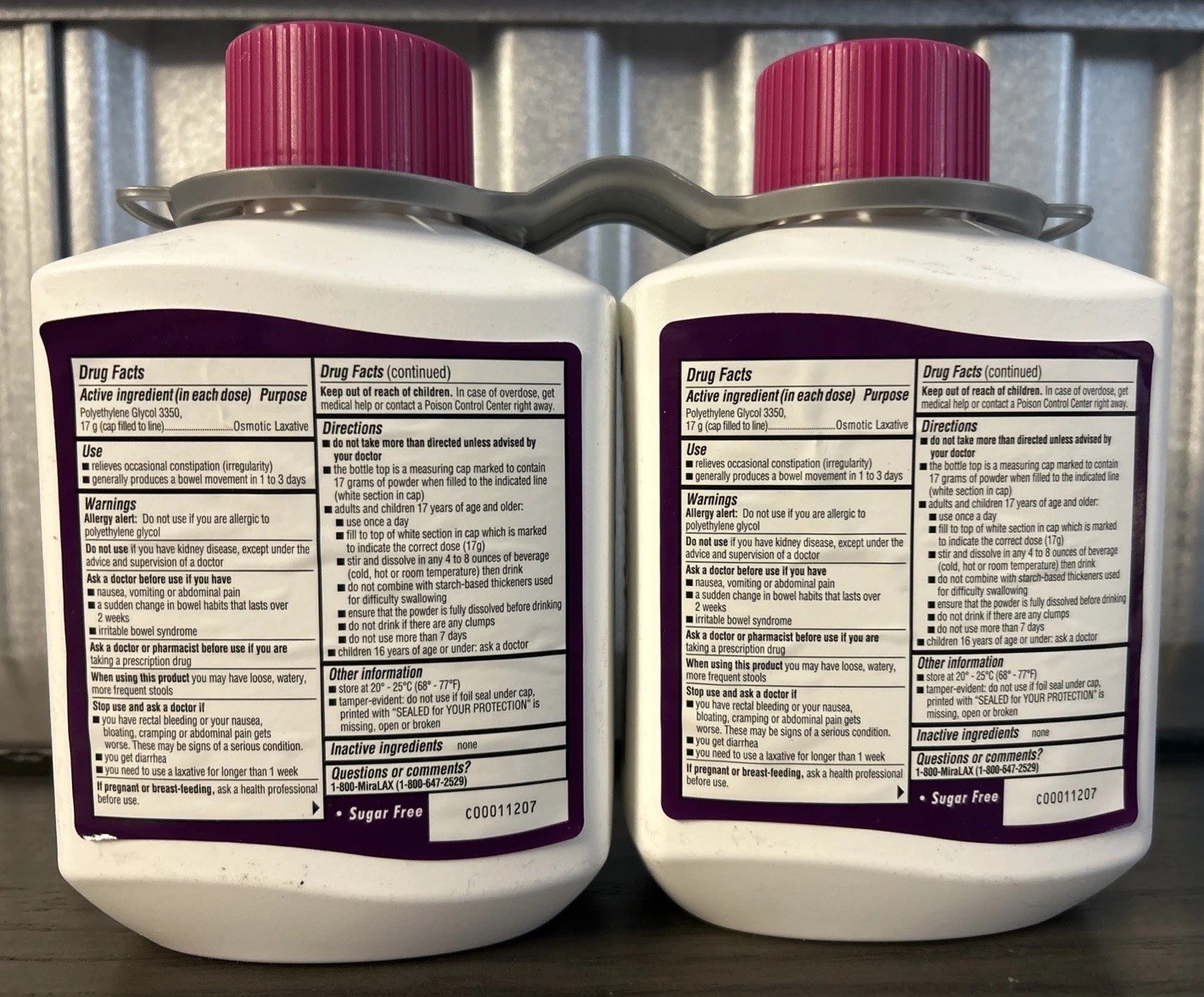 MiraLAX Laxative Powder 34 Daily Doses X2 - 20.4 Oz Each - Exp 5/2027