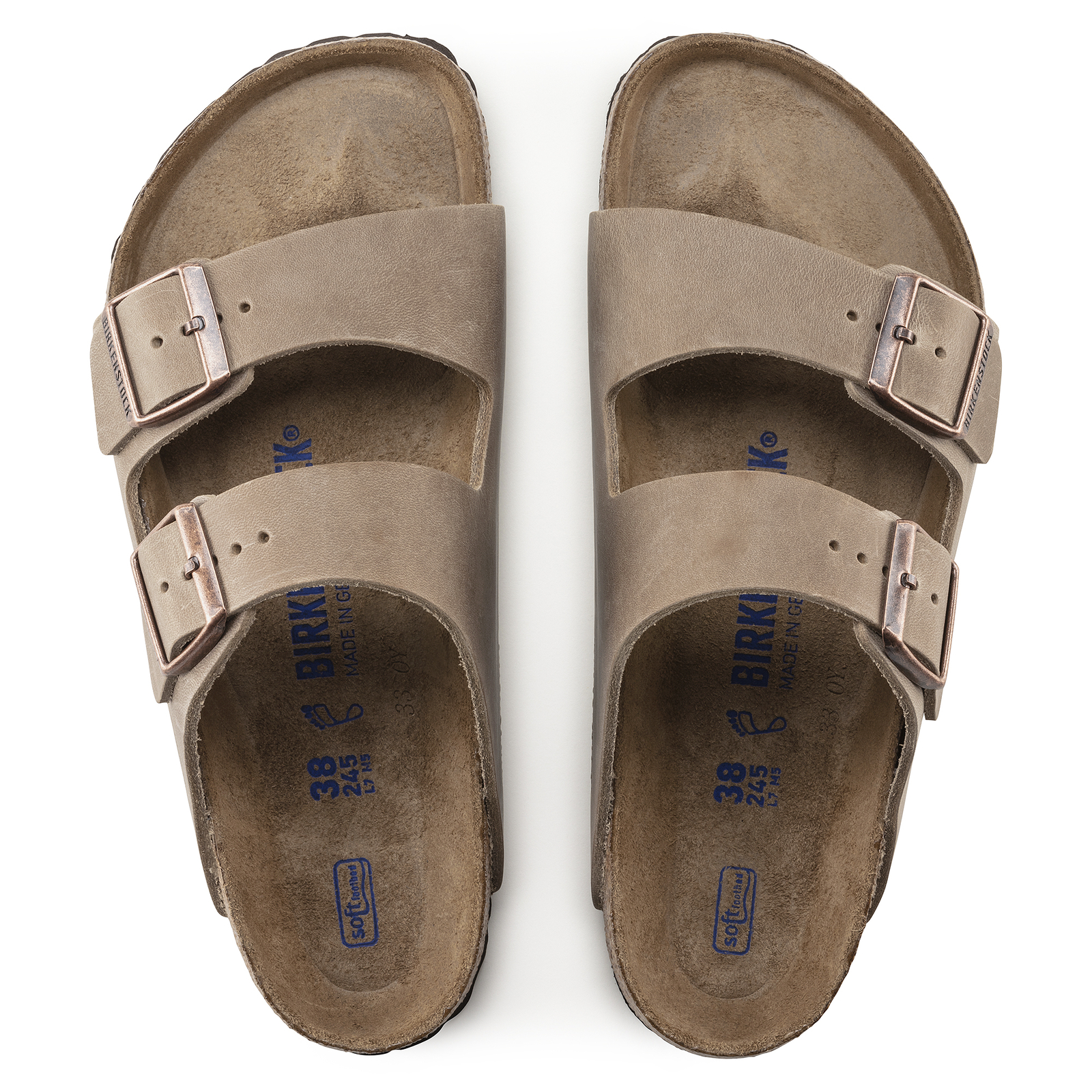 Birkenstock Unisex Arizona Soft Footbed Oiled Leather Sandals - Tobacco