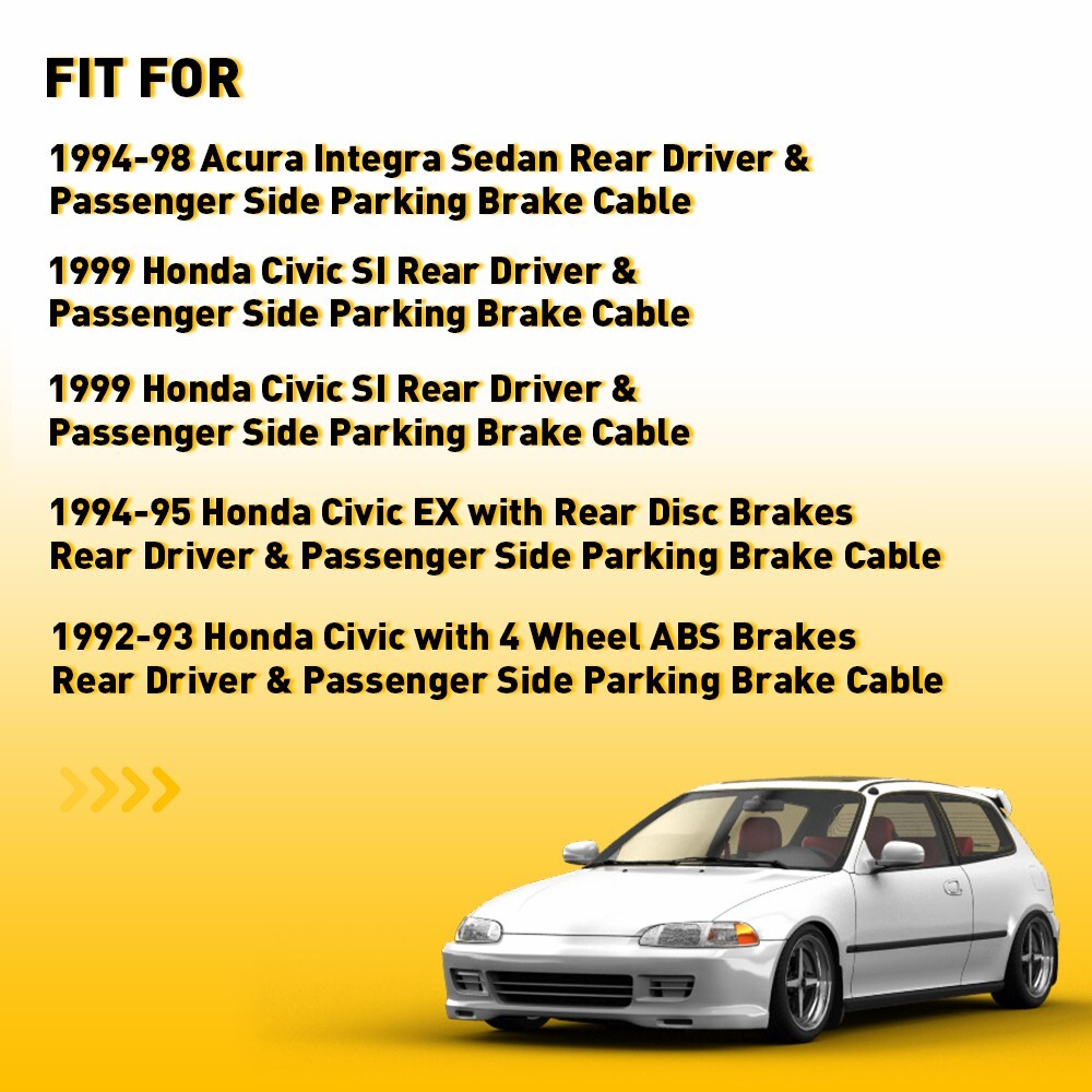 For HONDA 99-00 CIVIC Si 1994-98 Acura Integra Parking Hand Brake Cable Set 2pcs