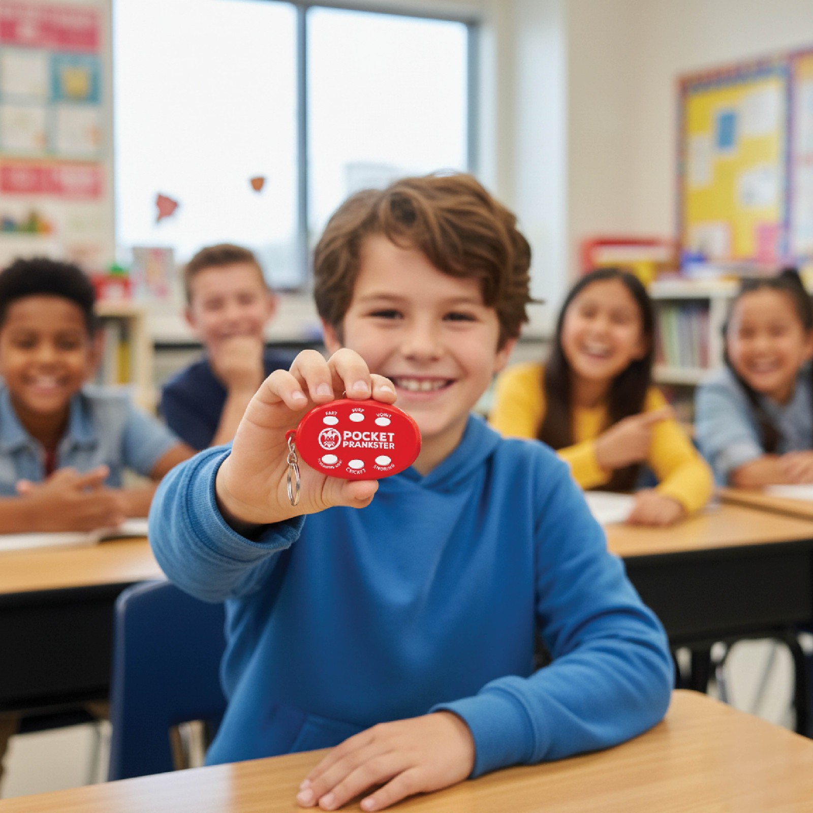 Pocket Prankster Sound Keychain with Fart, Burp, Vomit, Screaming Goat, Cricket,