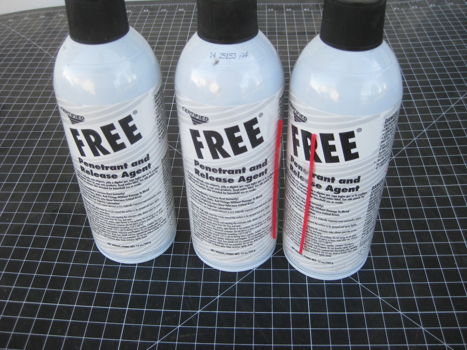 CERTIFIED FREE Penetrant & Release Agent, Three 12 oz cans