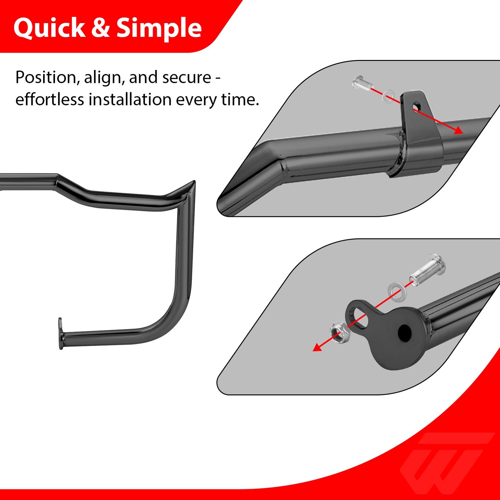 For Harley Touring Road Street Glide Black Front Engine Guard Highway Crash Bar