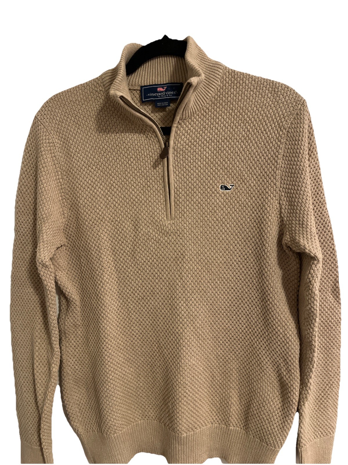 Vineyard Vines Men's 1/4-Zip Sweaters Size Medium Beige/Tan Preppy  1