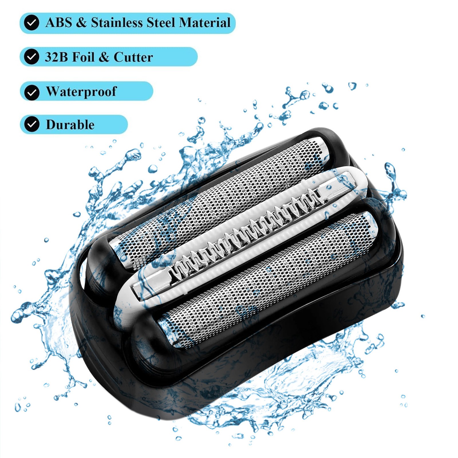 2PACK 32B Replacement Shaver Head Compatible with Braun S3 Razors 301S, 310S