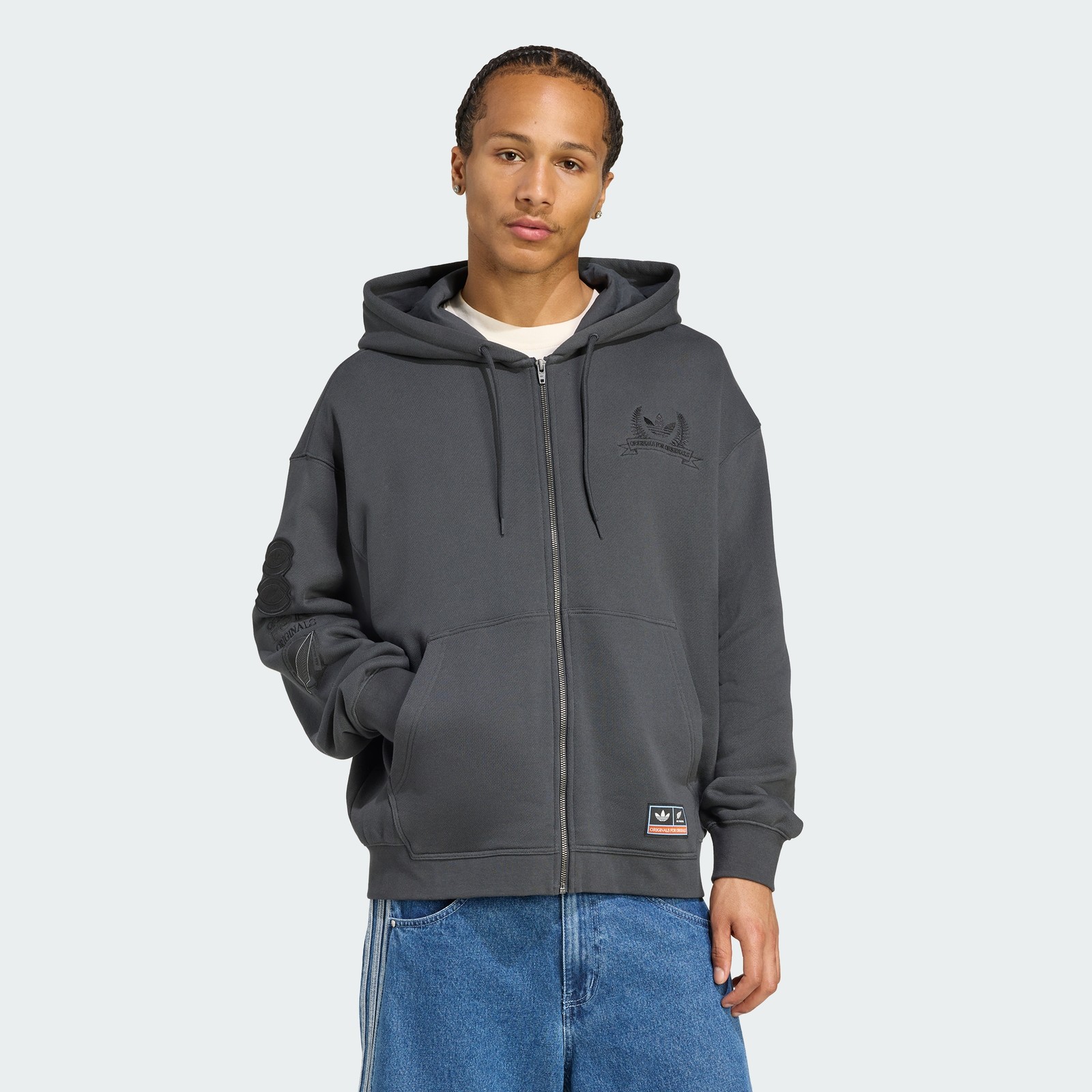 adidas men adidas Originals & All Blacks Full Zip Hoodie