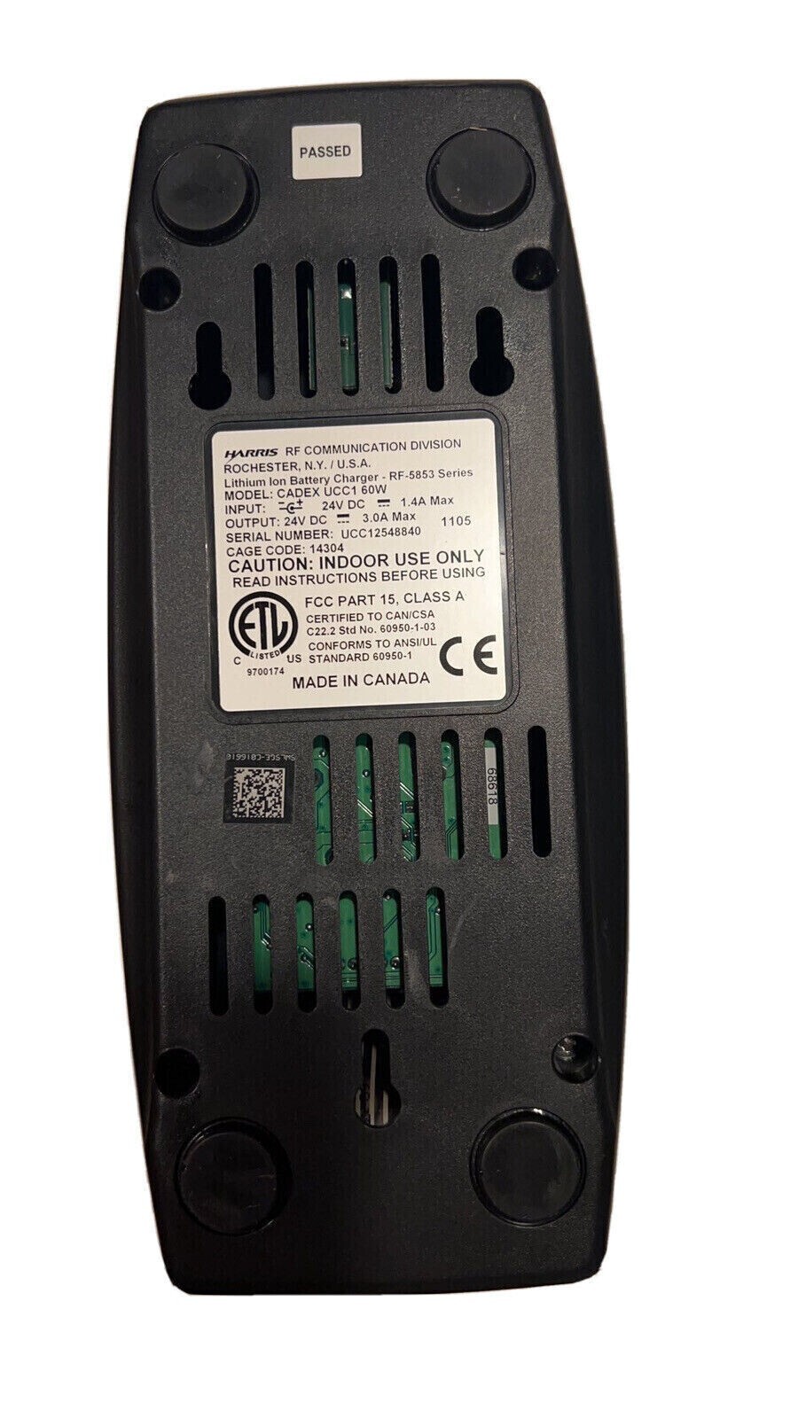 HARRIS RF-5853-CH001 BATTERY CHARGER MILITARY RADIO No Cable