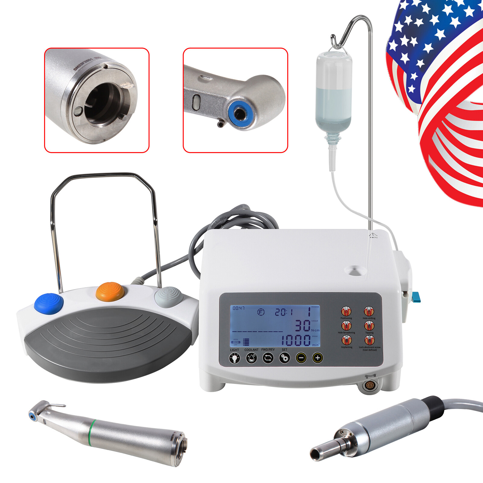 Dental Implant Surgical System LED Brushless Motor 20:1 Contra Angle 110/220V