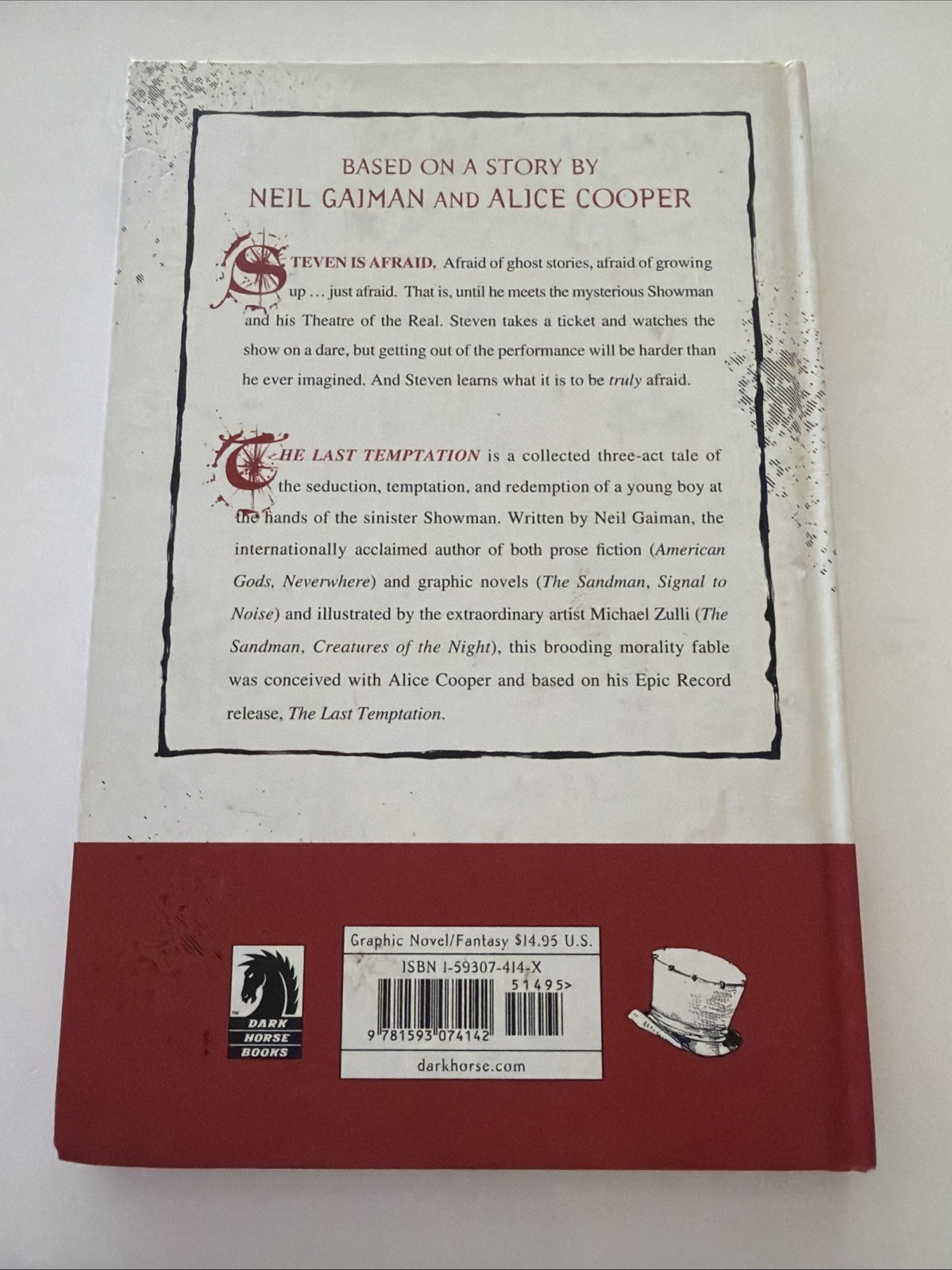 The Last Temptation Neil Gaiman Michael Zulli Hardcover Book Alice Cooper Book