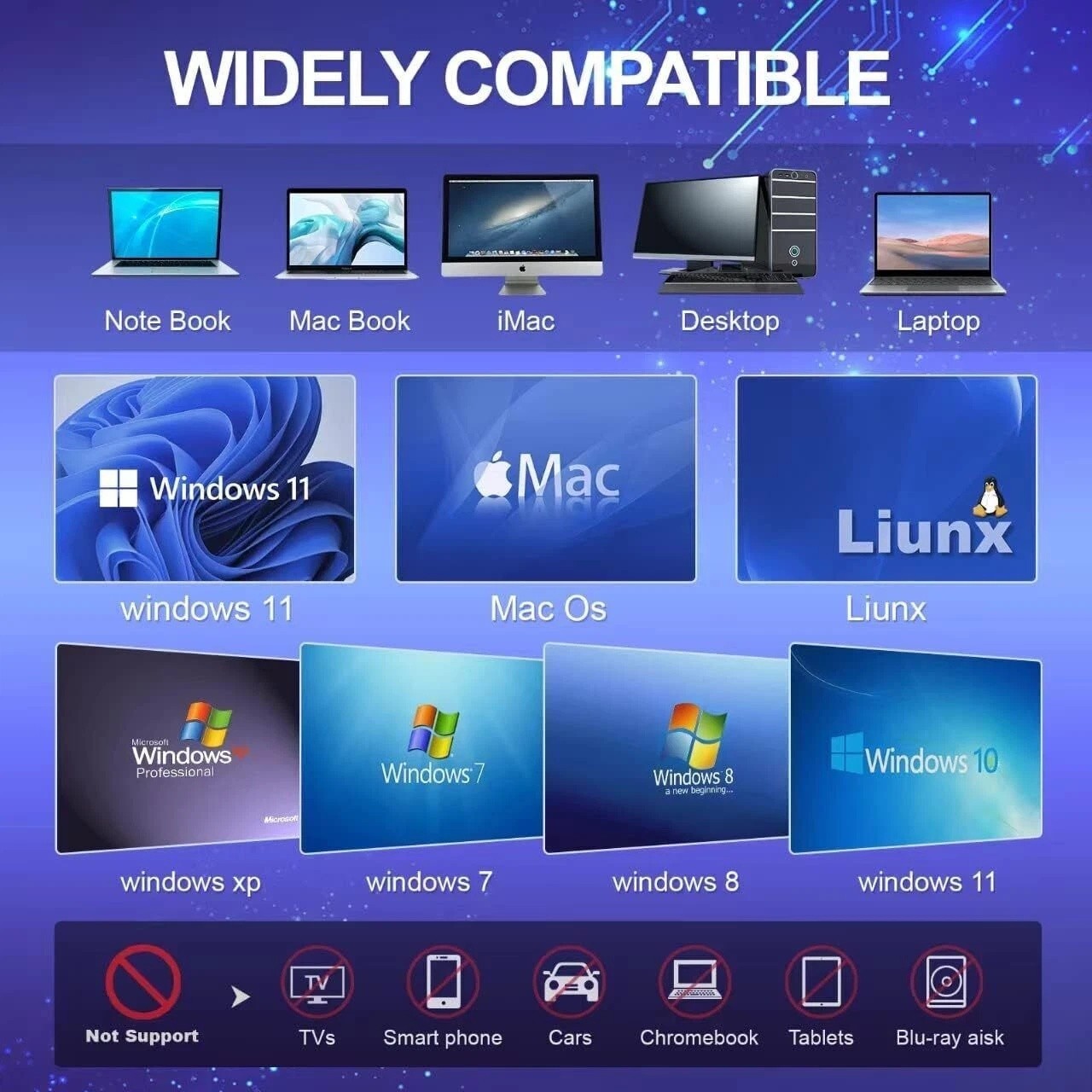 Slim External CD DVD RW Drive USB 3.0 Writer Burner Player Black For Laptop PC