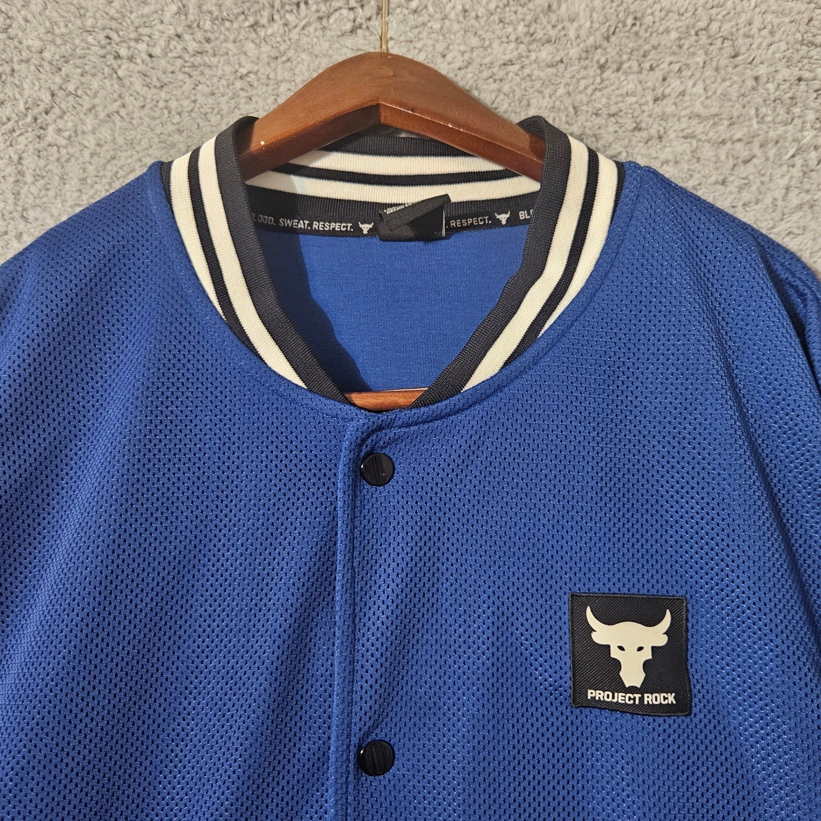 Under Armour 1377437-471 Project Rock Mesh Varisty Jacket Blue Men's Sz 3XL