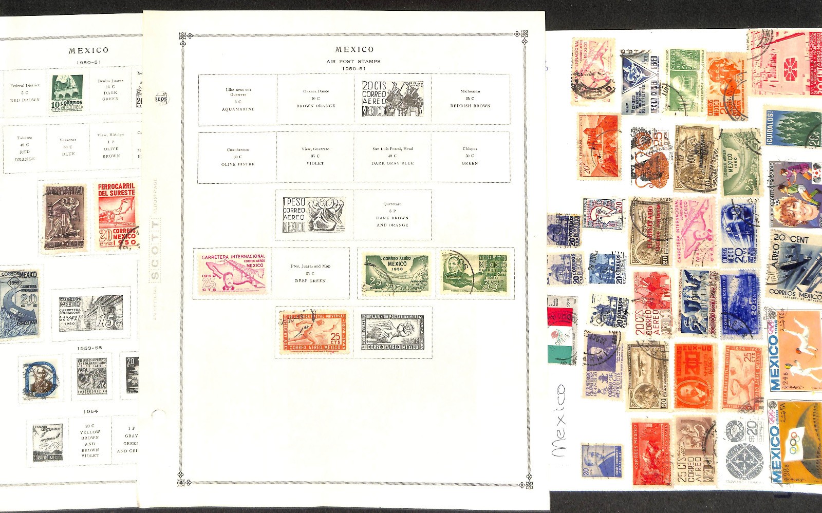 Mexico Stamp Collection on 60 Scott International Pages, 1856-1978 (BE)
