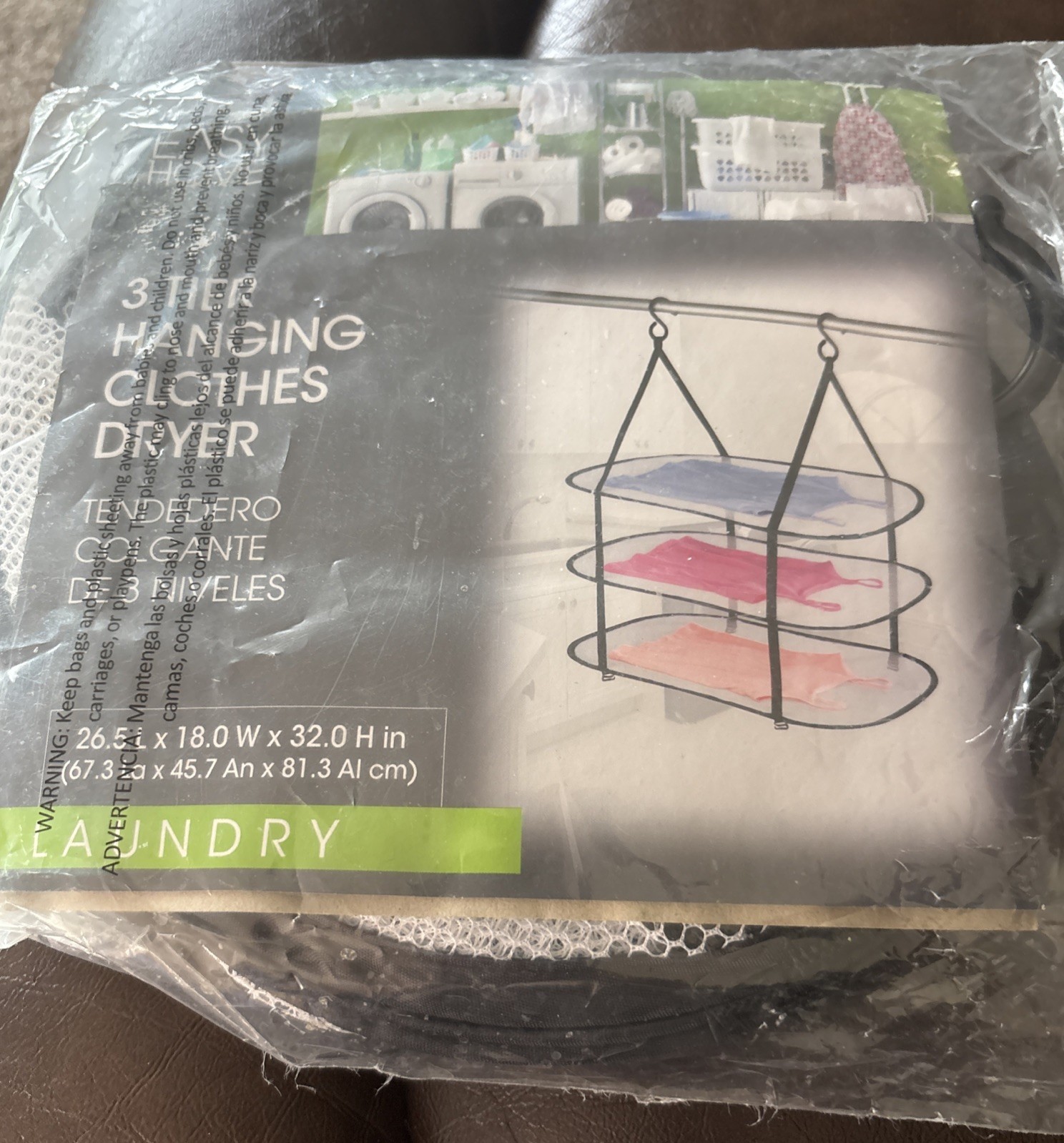 3 Tier Mesh Hanging Clothes Dryer. Hooks Included