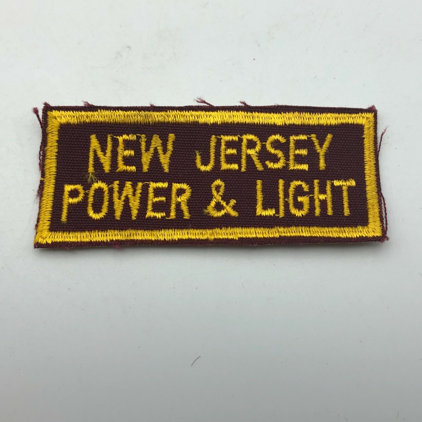 New Jersey Power & Light Patch Uniform Cap Hat Patch 1-1/2" x 3-3/8" Vintage