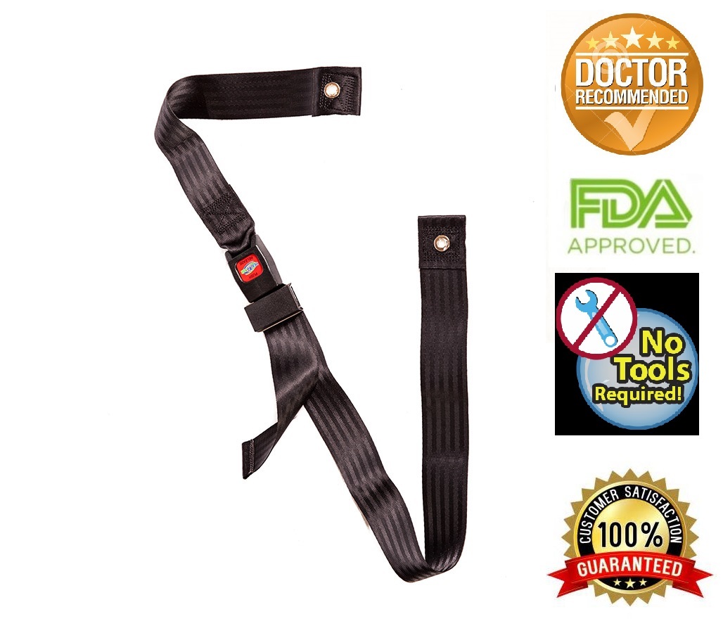 Wheelchair Seat Belt up to 48" Auto Style  Metal Buckle by Healthline Trading