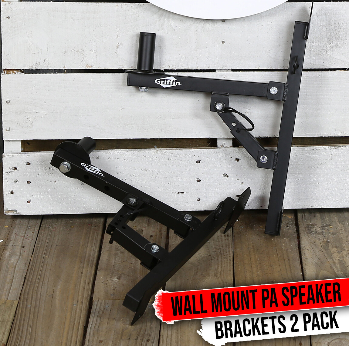 Studio Speaker Wall Mount Brackets - GRIFFIN 2 Audio Stage Stands DJ Post Holder