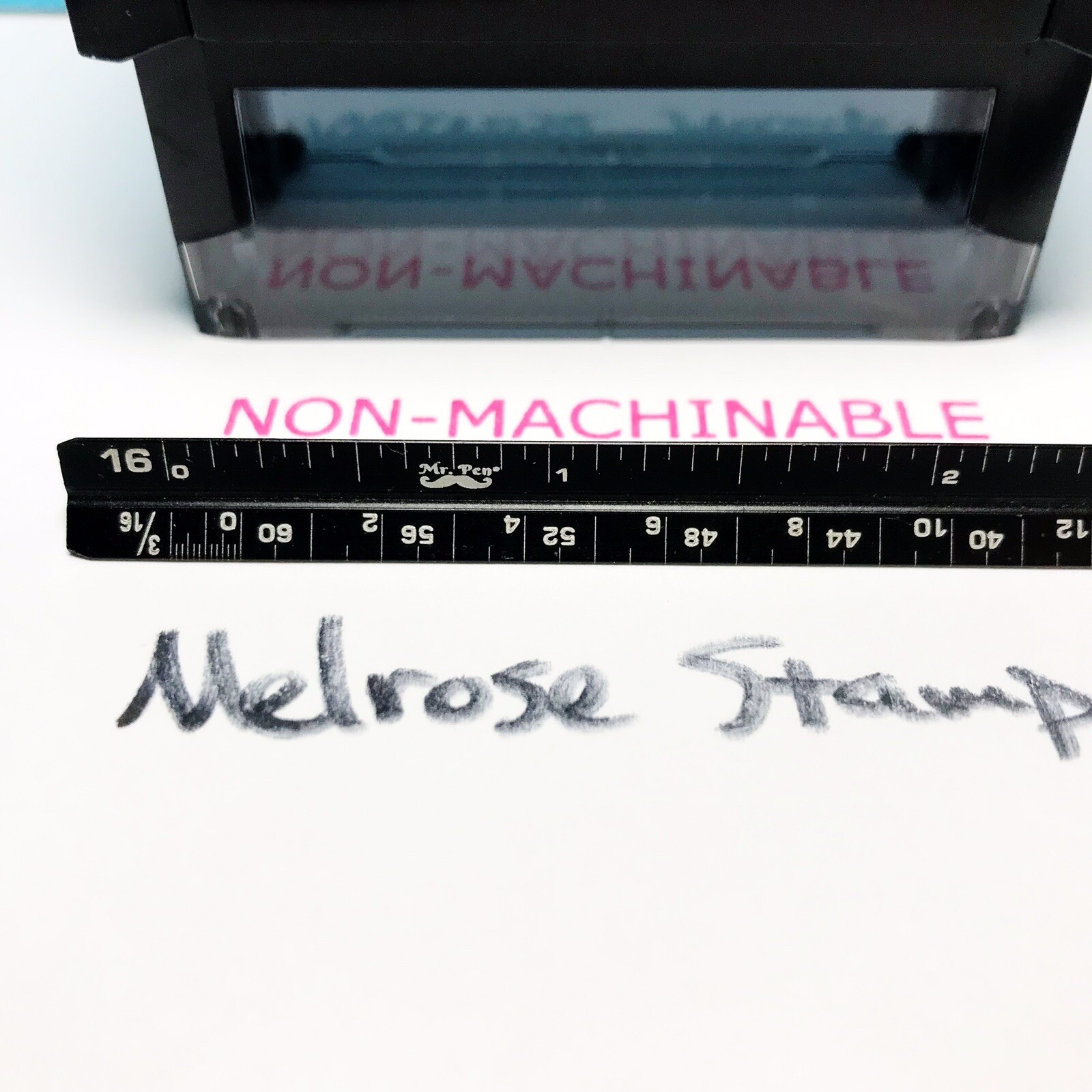 Nonmachinable Rubber Stamp Pink Ink Self Inking Ideal 4913 Non-machinable