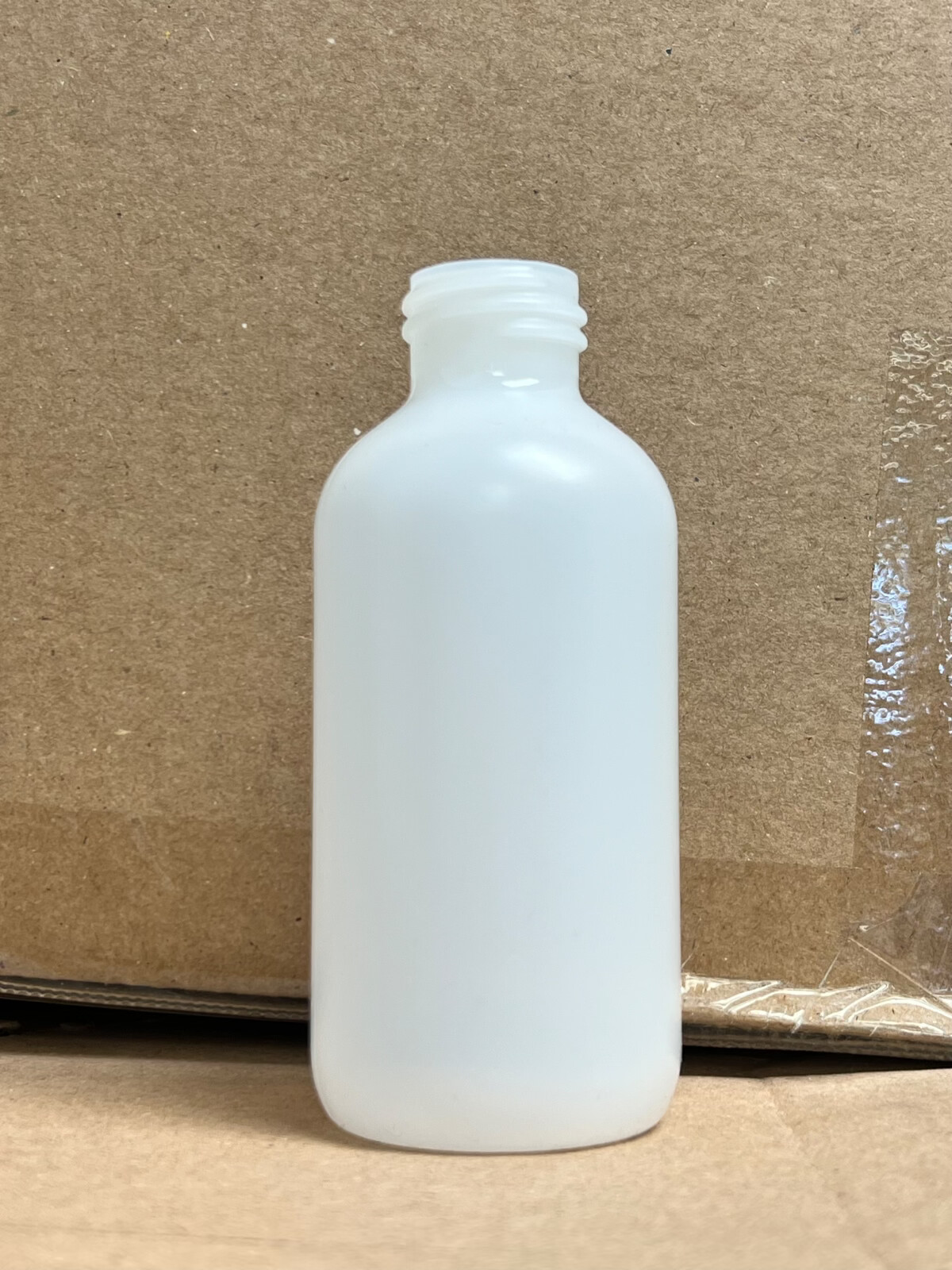 Lot of 4 oz Natural Plastic Boston Round Bottles (Cap Not Included)