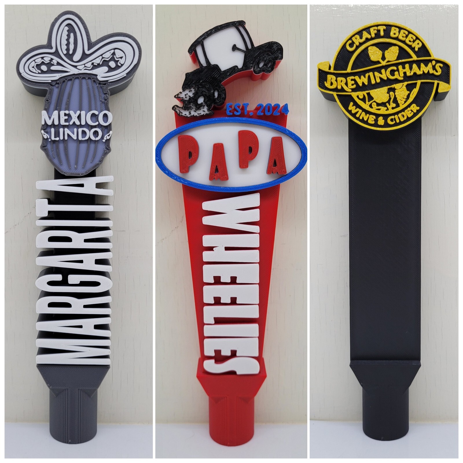 Custom Beer Tap Handles 3D Printed Personalized Keg Taps Custom Tap Bar Handles