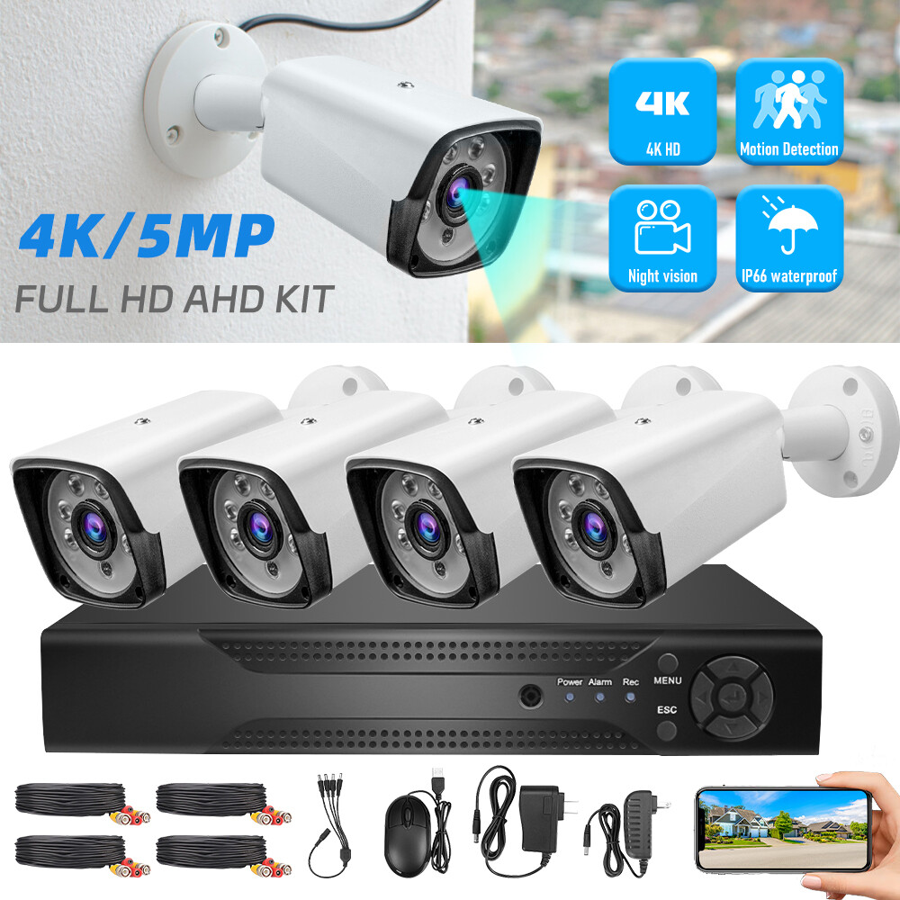 4K 5MP Lite 8CH DVR Security Camera System Kit 1080P Outdoor with Hard Drive 1TB