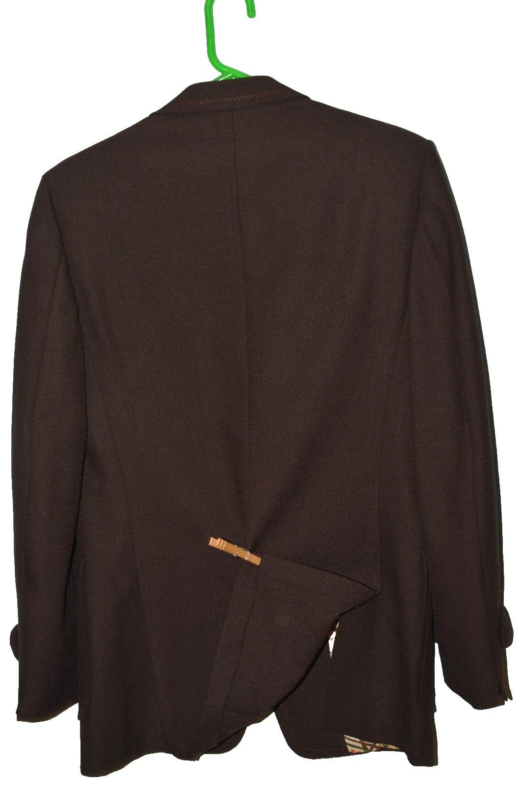 40L Long 40 L USA RATNER CLOTHES Mens Vintage Brown Polyester Blazer Suit Jacket