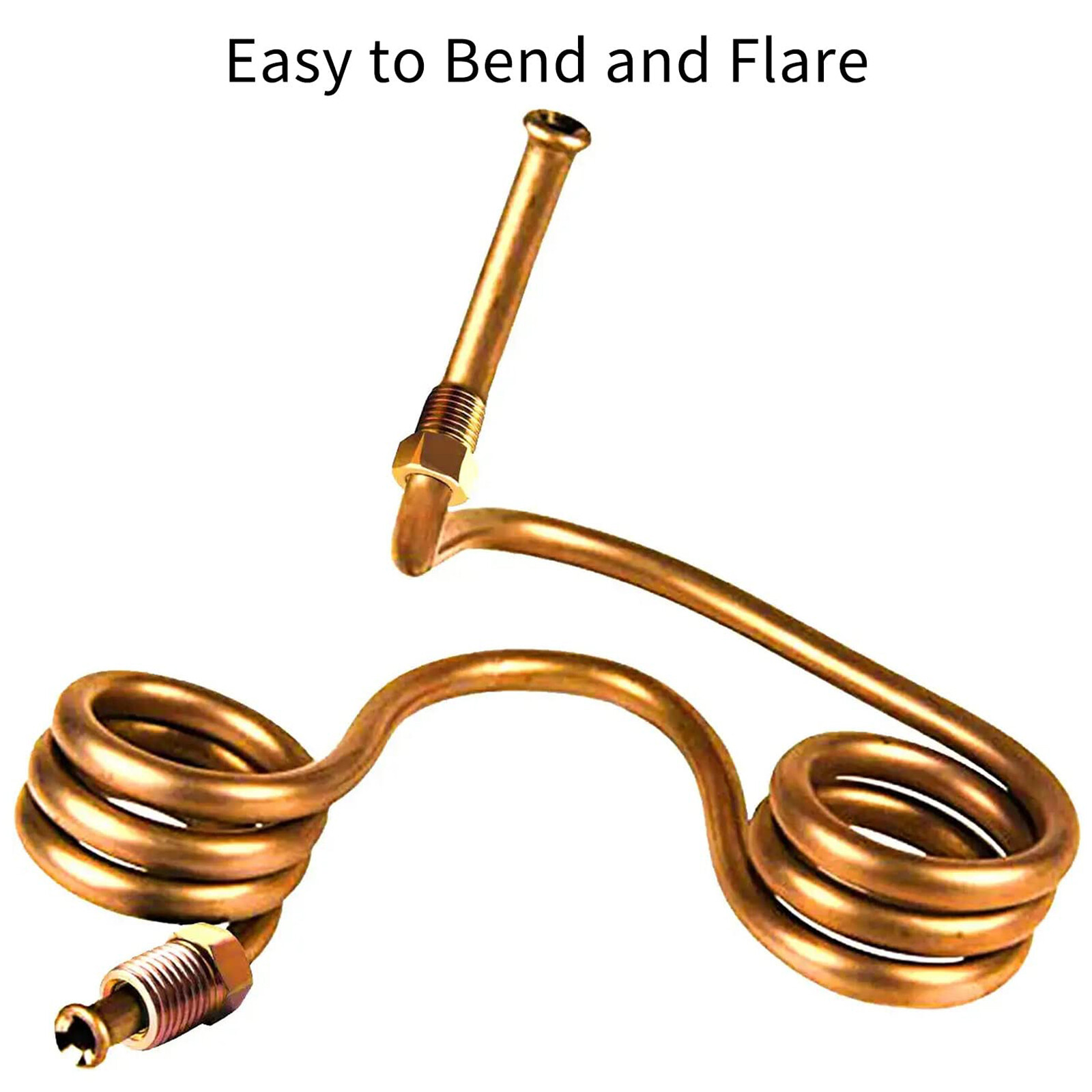 2× Copper Nickel Brake Line Tubing Kit 3/16″ OD 25FT Coil Roll All Size Fitting