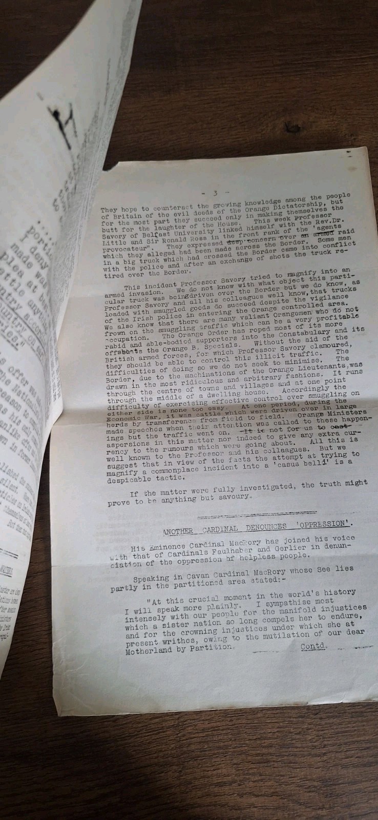 Irish Republican Press 1940s Bulletin Document 6 Counties Interest