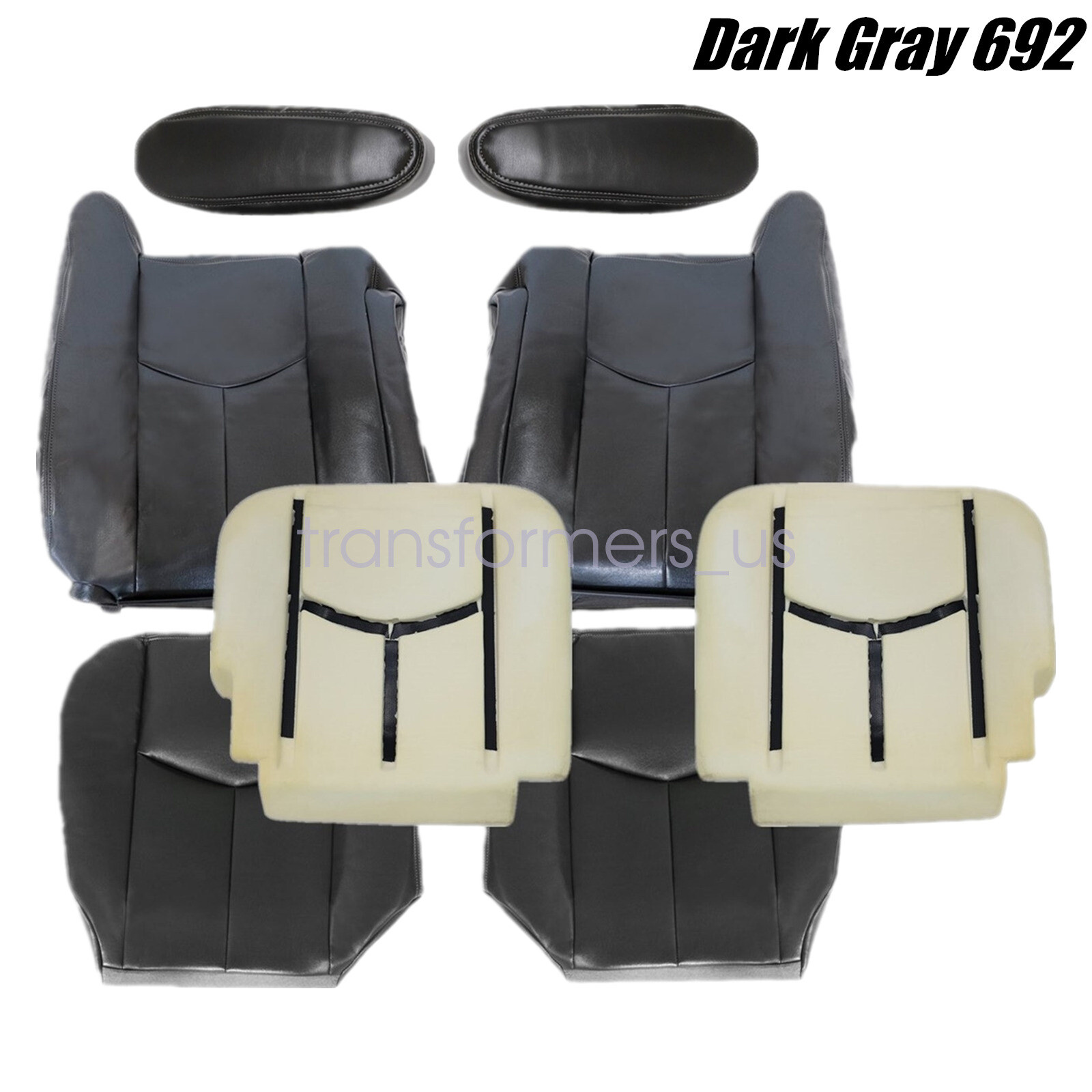 For 2003-2006 Chevy Silverado 1500 2500 Front Leather Seat Cover & Foam Cushion